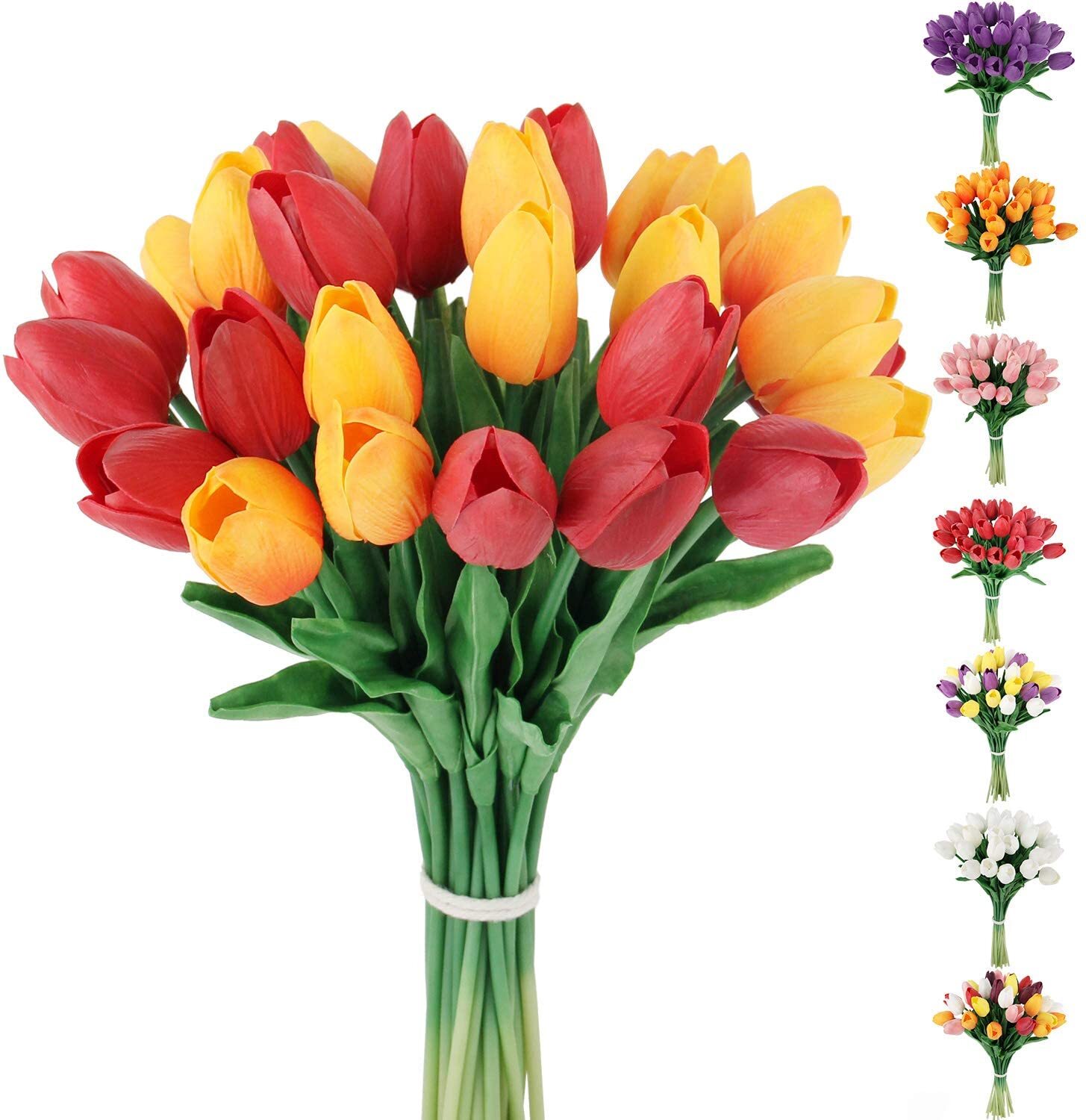10PCS Tulip Artificial Flower Real Touch Artificial Bouquet Home Wedding Decor