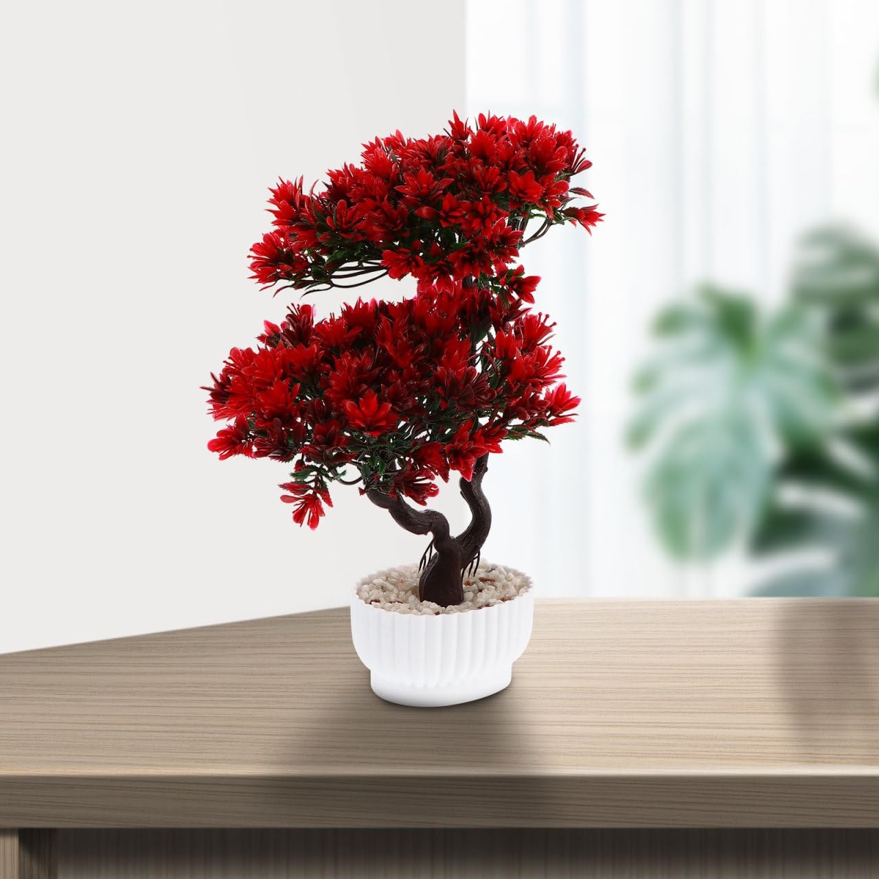Faux Bonsai Tree Artificial Welcoming Pine Pot Plant 10.6 Inch Decorative Fak…