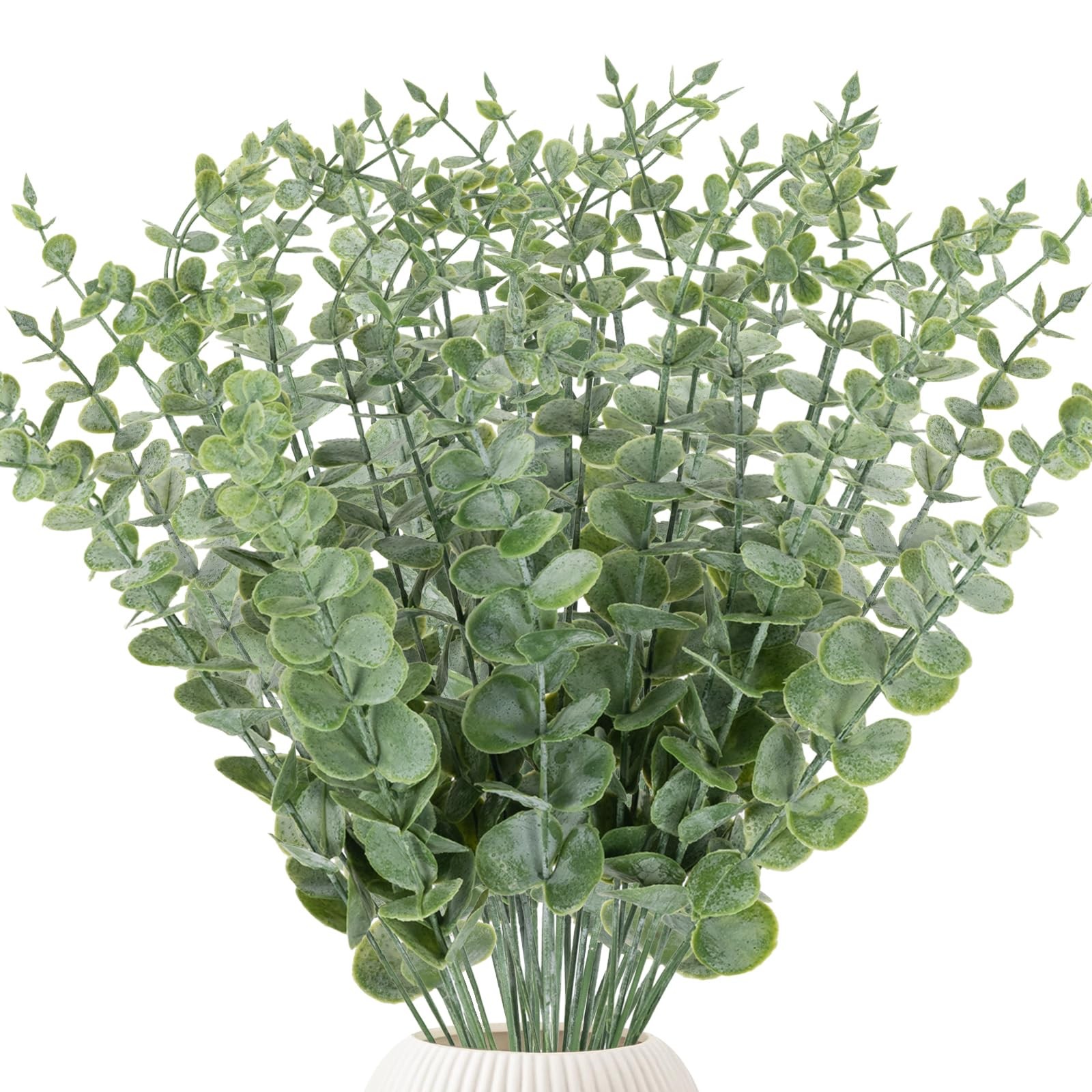 38pcs Eucalyptus Stems Artificial Eucalyptus Leaves Fake Greenery Branches Fa…