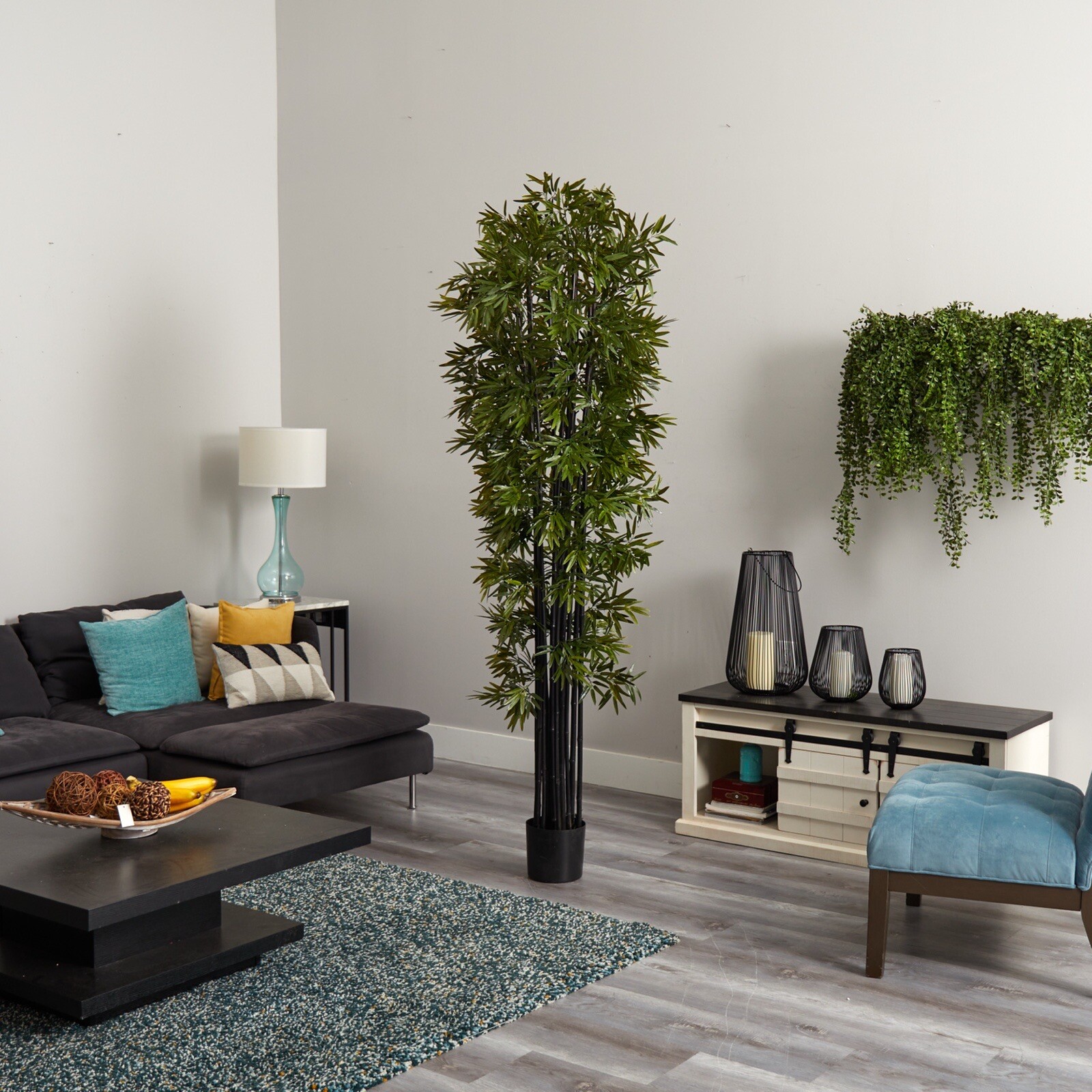 7’ Artificial Black Bamboo Tree UV (Indoor/Outdoor) Home Decor. Retail $269