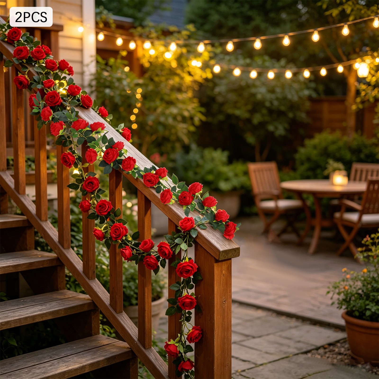 2 Pcs Flower Garland 74.8in Artificial Flower Garland for Wedding Decoration