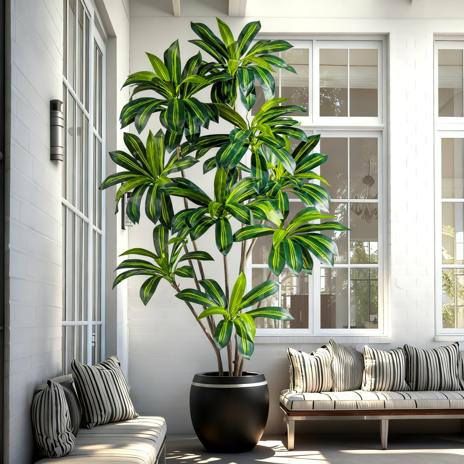 7ft Tall Faux Artificial Trees Large Fake Tree Plastic Big Plant Indoor Dracaena