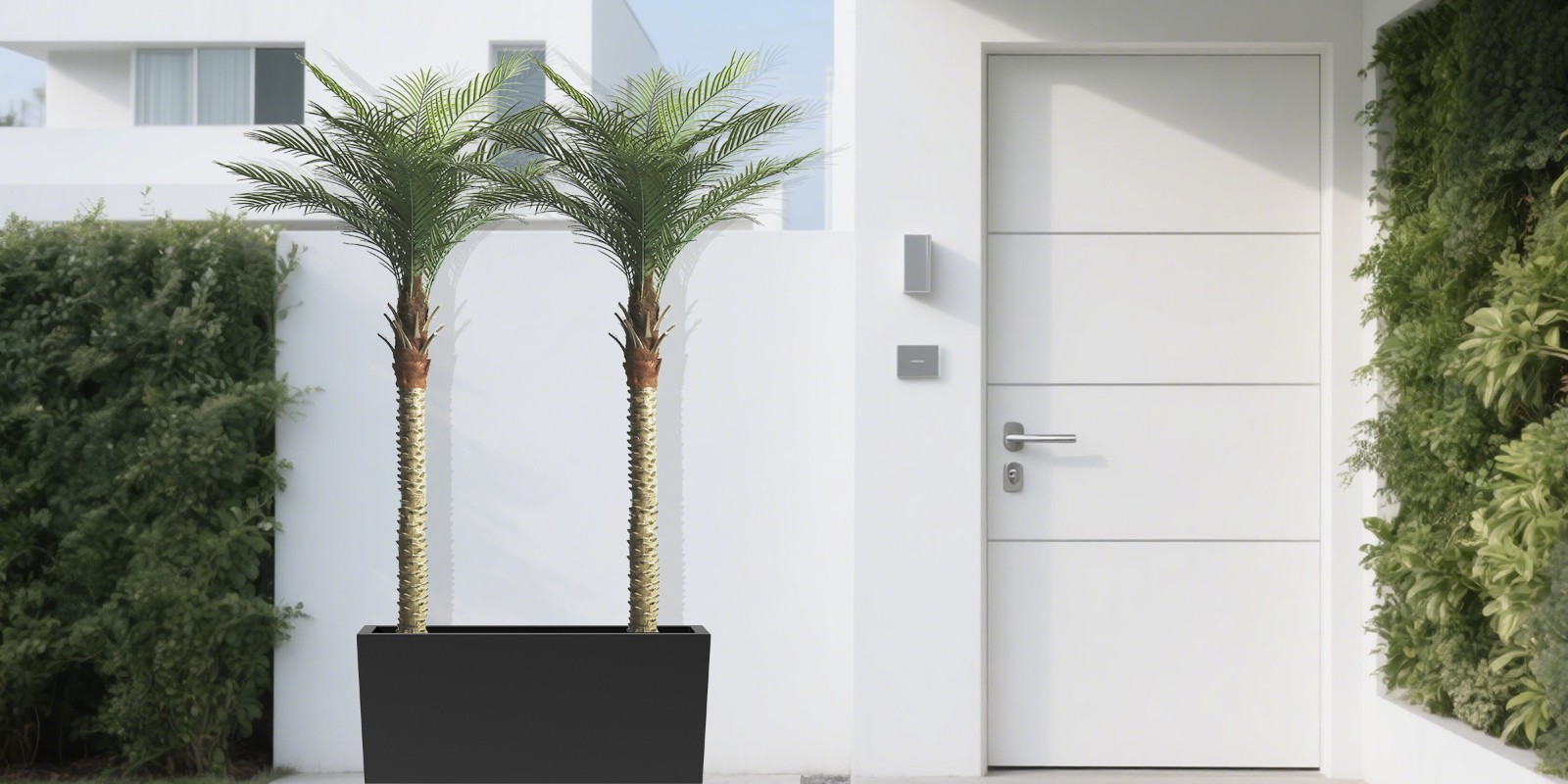 Artificial Palm Tree 210 cm with 18 Leaves, Set of 2 Tropical Home Decor