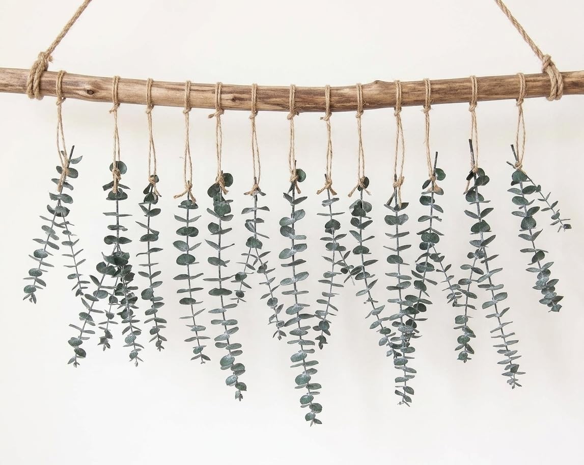 10 PCS Dried Eucalyptus Stems for Shower Bathroom Decor 15-16″ Real Leaves Br…