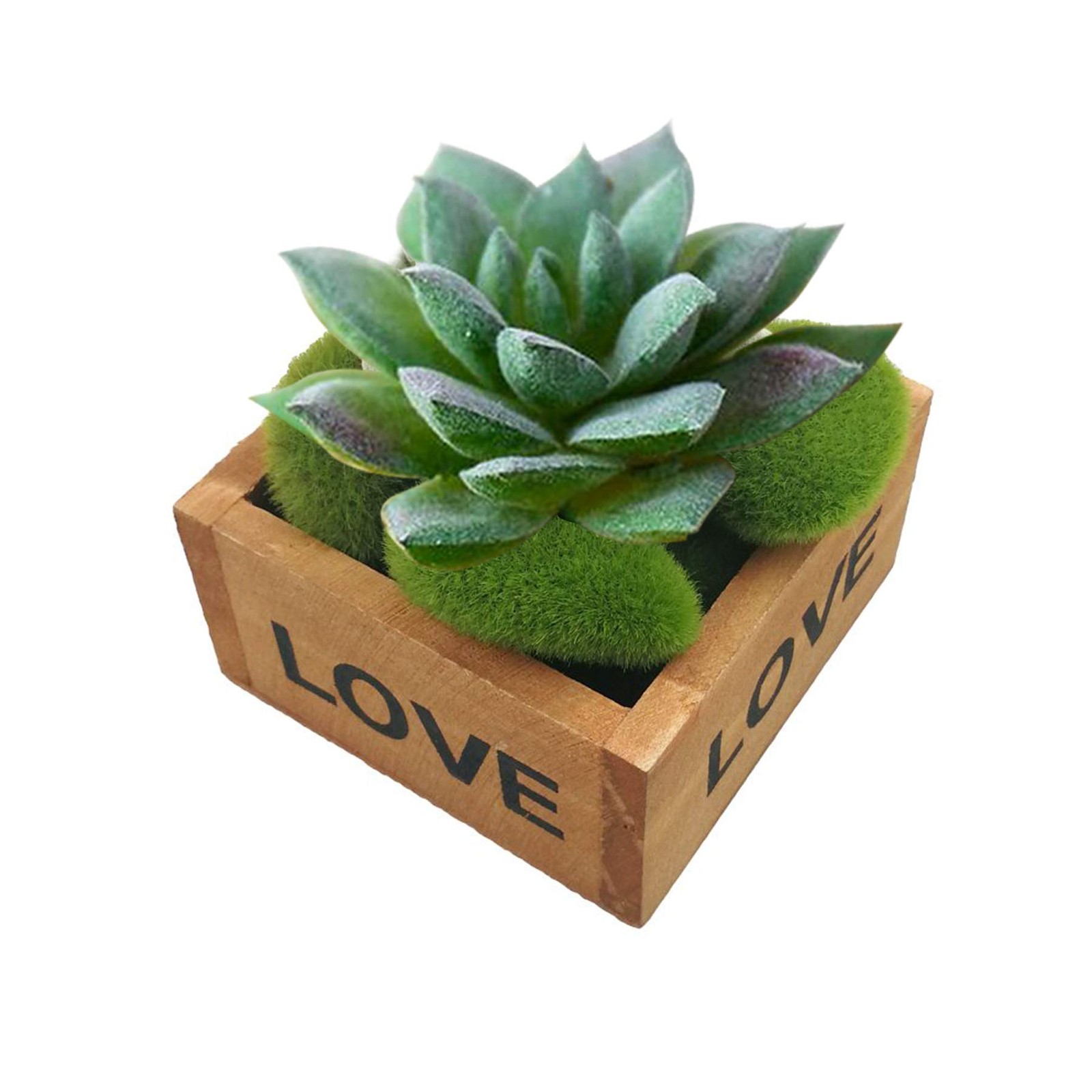 24 PCS Artificial Moss Rocks Decorative Fake Succulent Set Floral Decor