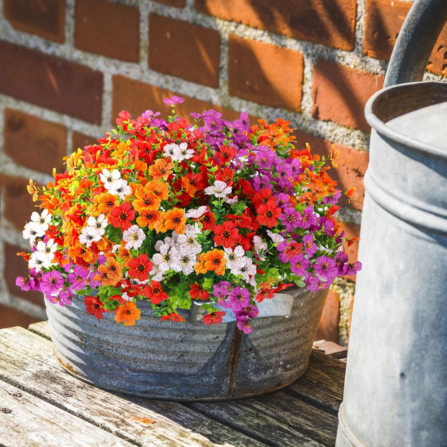 12 Bundles Artificial Flowers,Faux Plants for Spring Summer Decoration, UV Resis