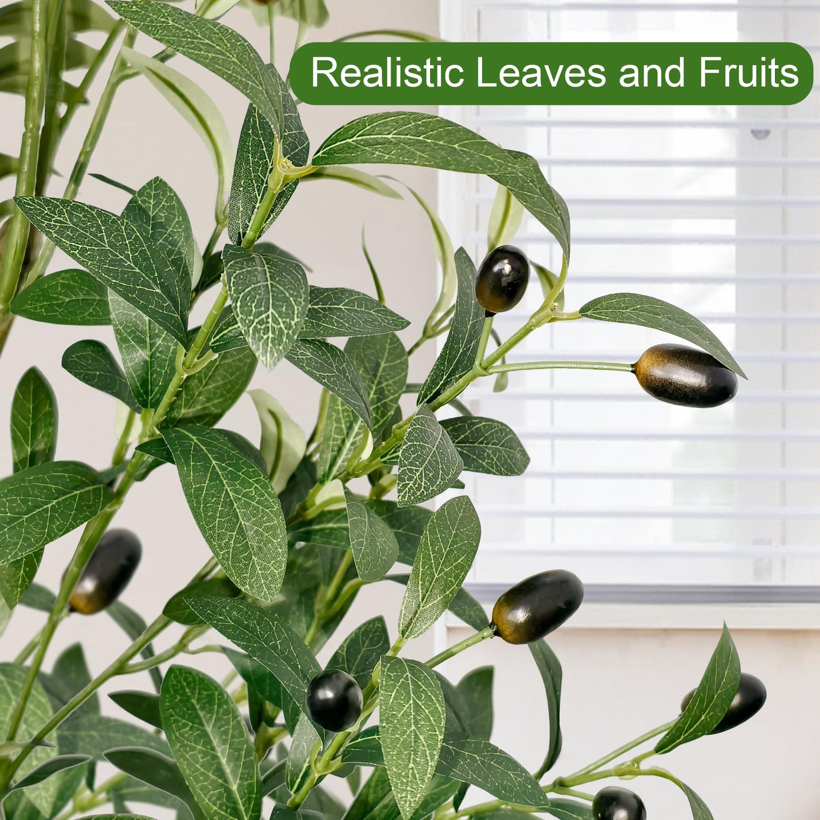 TENNOLA 4 FT Olive Trees Artificial Indoor, Faux Tree 3ft 11in, Green