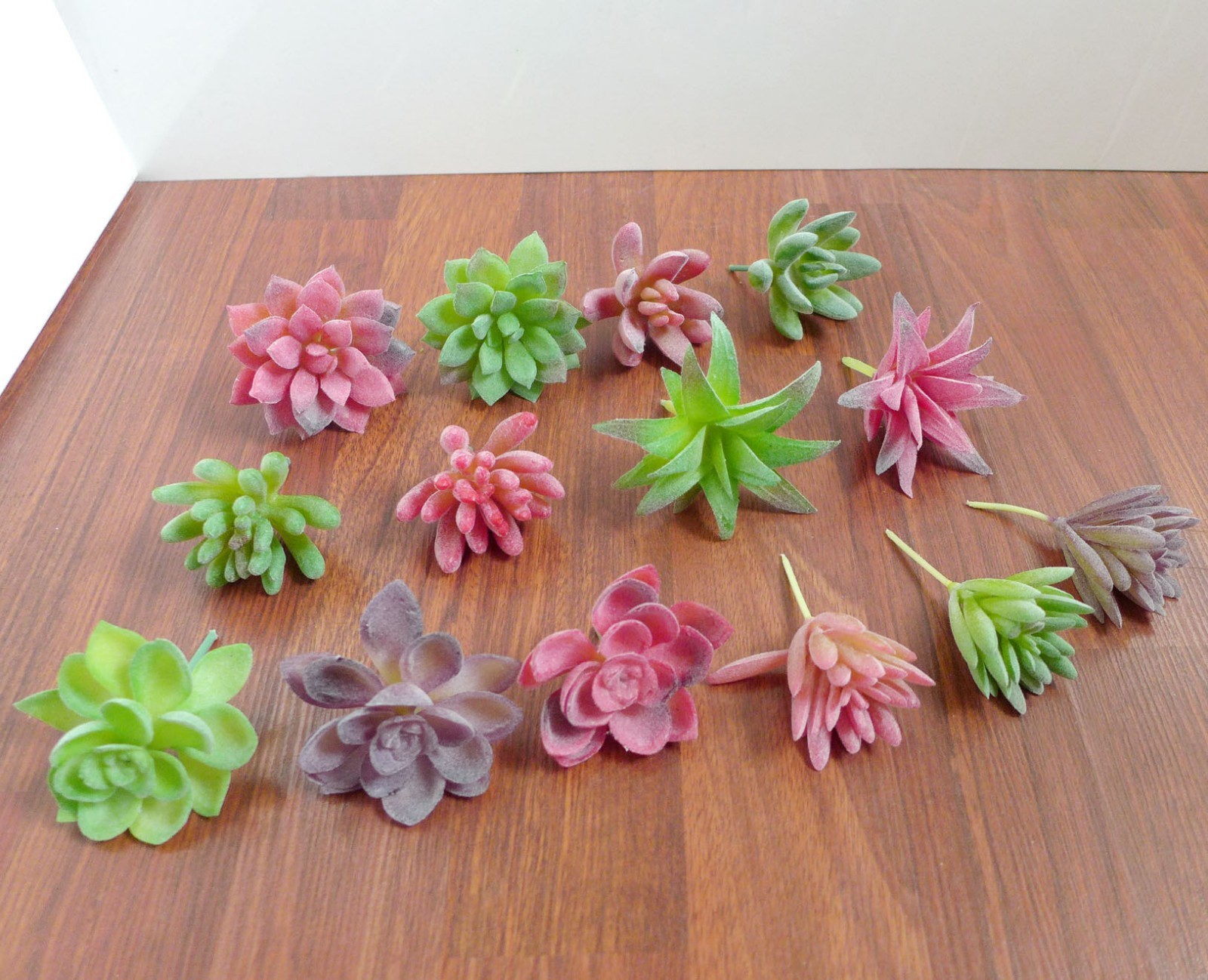 Set of 14 Artificial Flocking Mini Plants Succulents Grass Garden Landscape