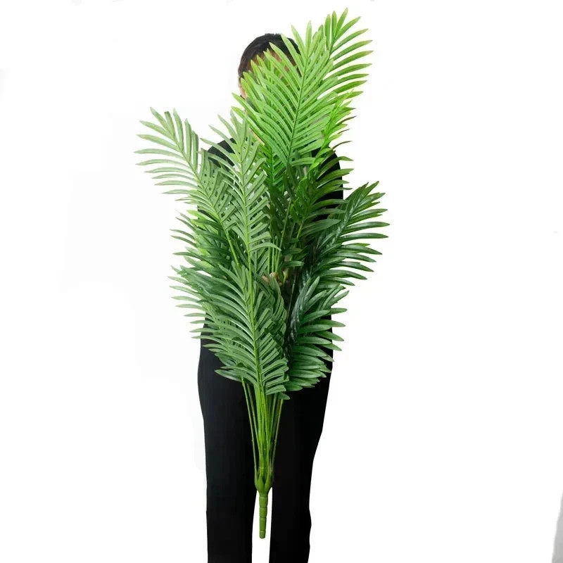 Large Artificial Palm Tree Tropical Fake Plants Green Plastic Palm Leaf