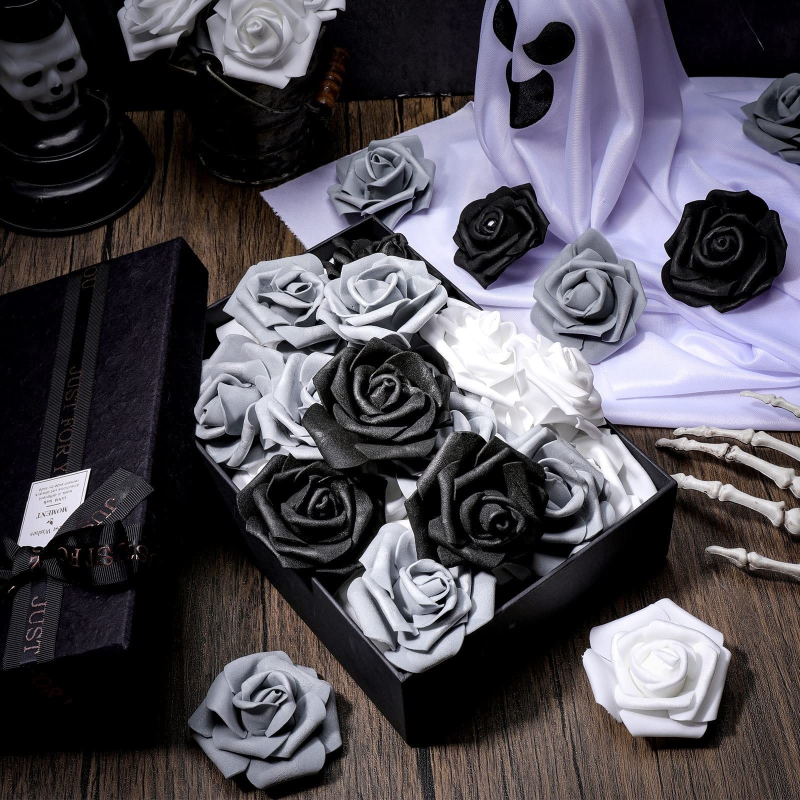 200 Pcs Artificial Rose Flower Heads Bulk Fake Foam Roses Mini Faux Flower fo…