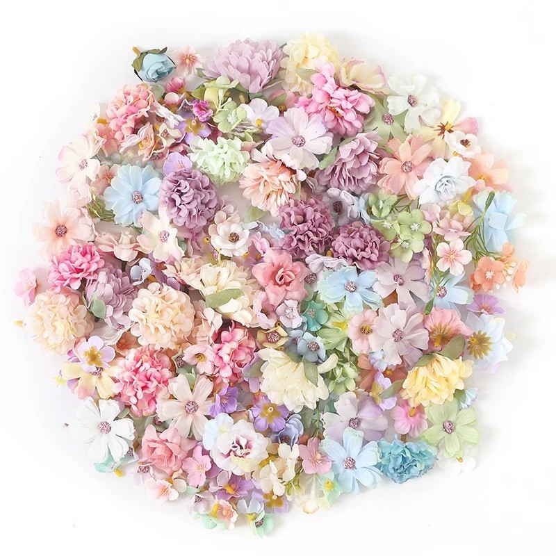 20/50Pcs Mini Random Mix Artificial Flowers Silk Fake Flowers for Home Decor Wed