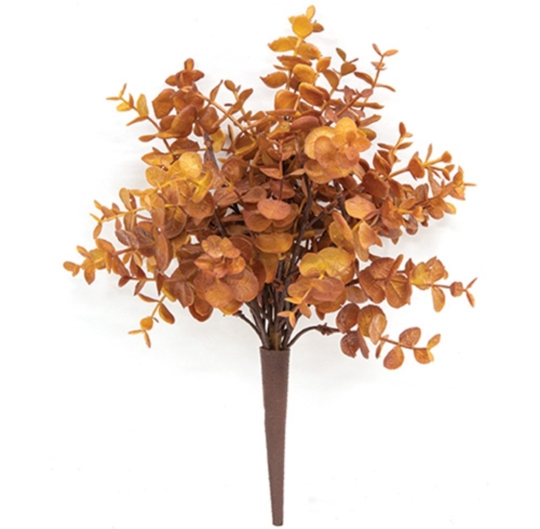 13″ Soft Touch Baby Eucalyptus Bush – Burnt Orange
