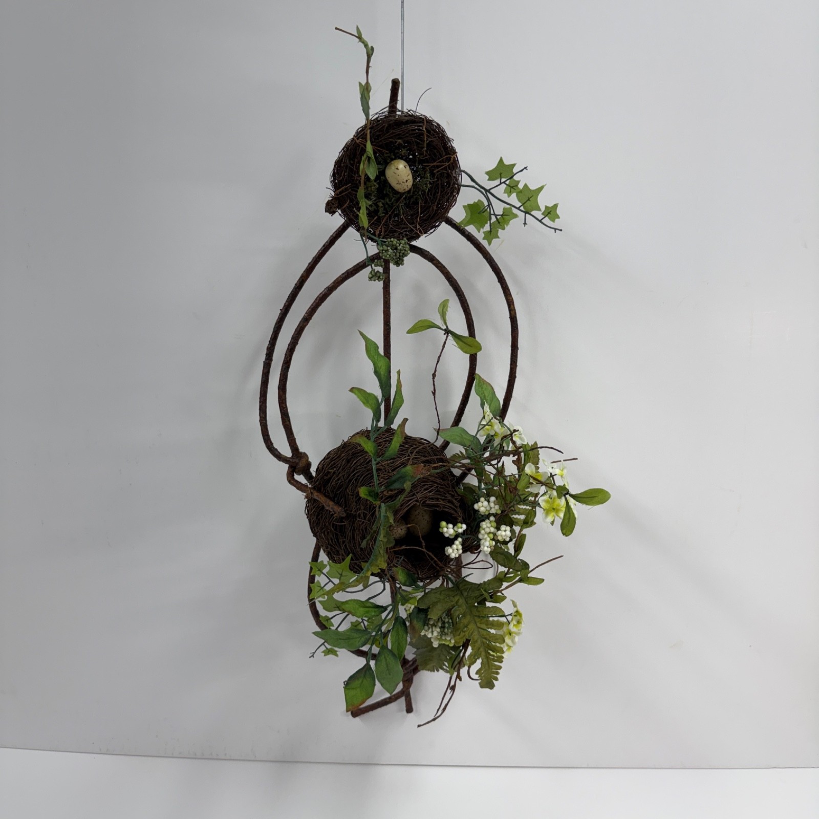 Birds Nest with Leaves & Vines 24″t X 10″w