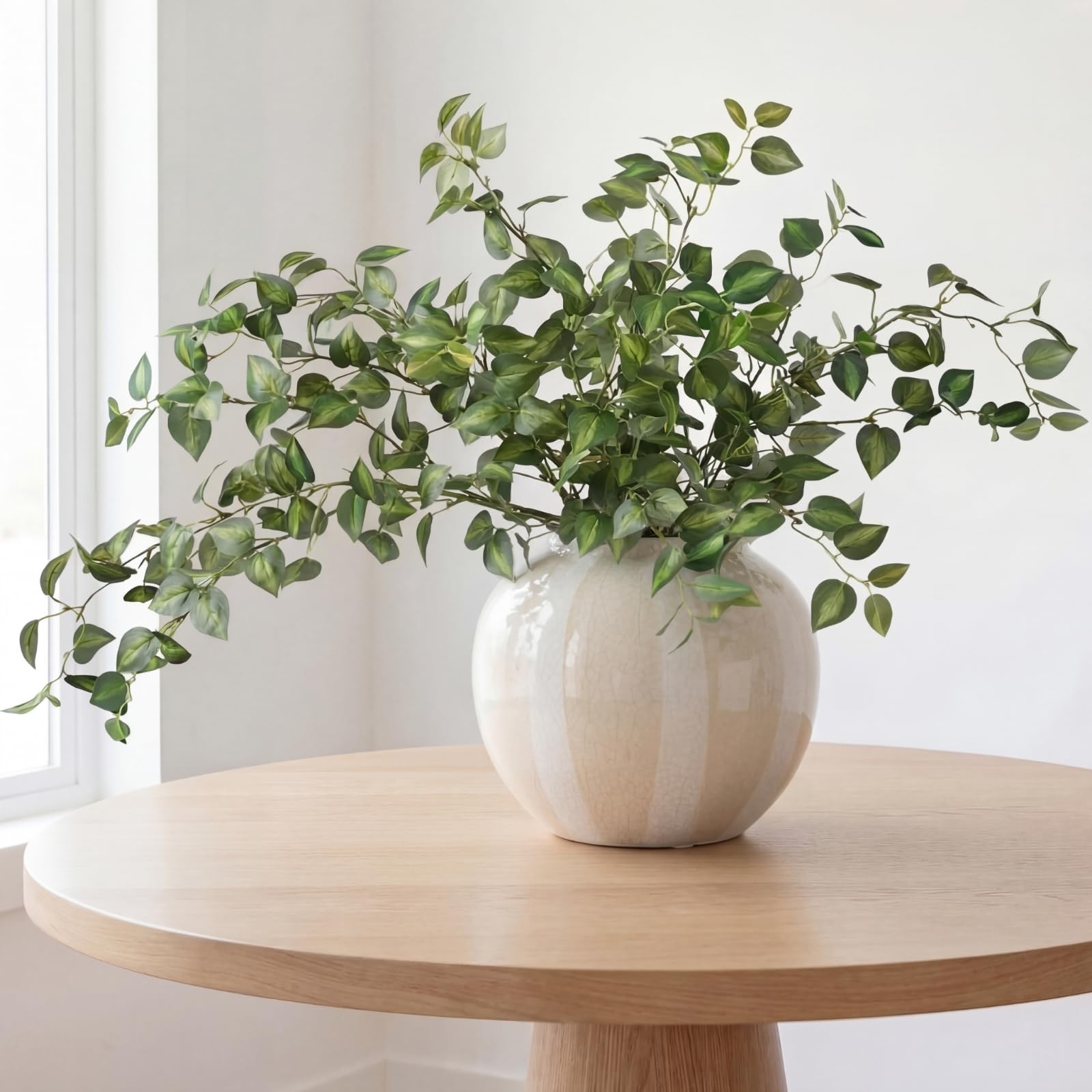 6 Pcs 31.5 Inch Artificial Eucalyptus Greenery Stems Faux Leaves Branches Fak…