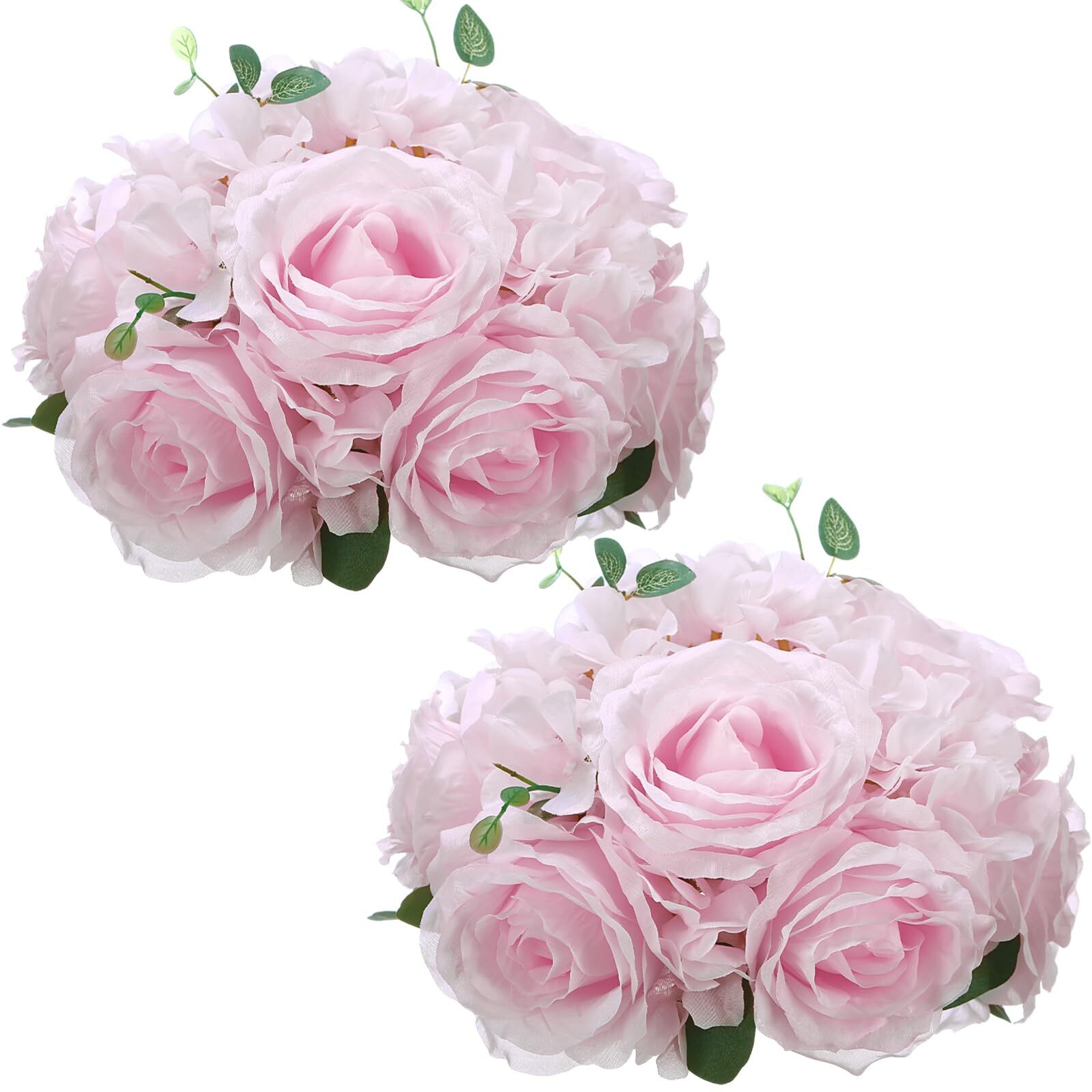 2 Pcs Flower Ball Centerpieces for Table Flower Ball Arrangement Bouquet Fake…