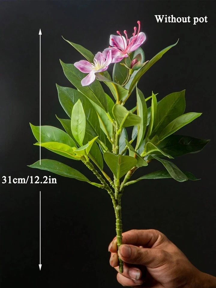 21-31cm Artificial Azaleas Plants Fake Rubber Tree Tropical Palm Leaves Faux