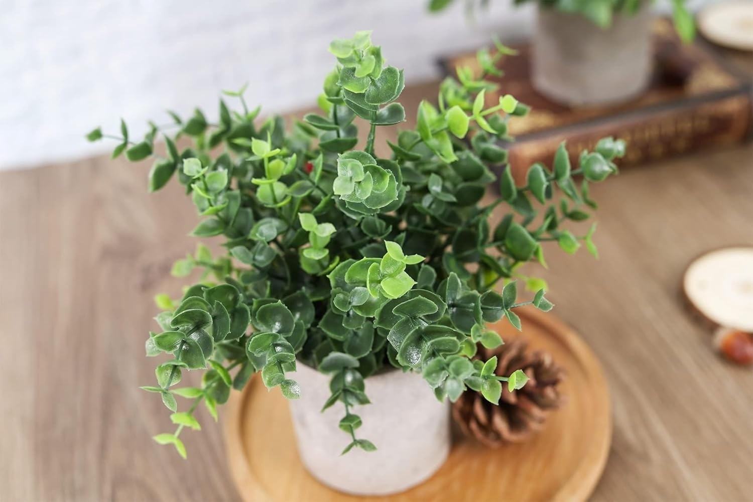 Plantas Artificiales En Maceta, Pequeño Eucalipto Falso, Paquete De 3 Decoración
