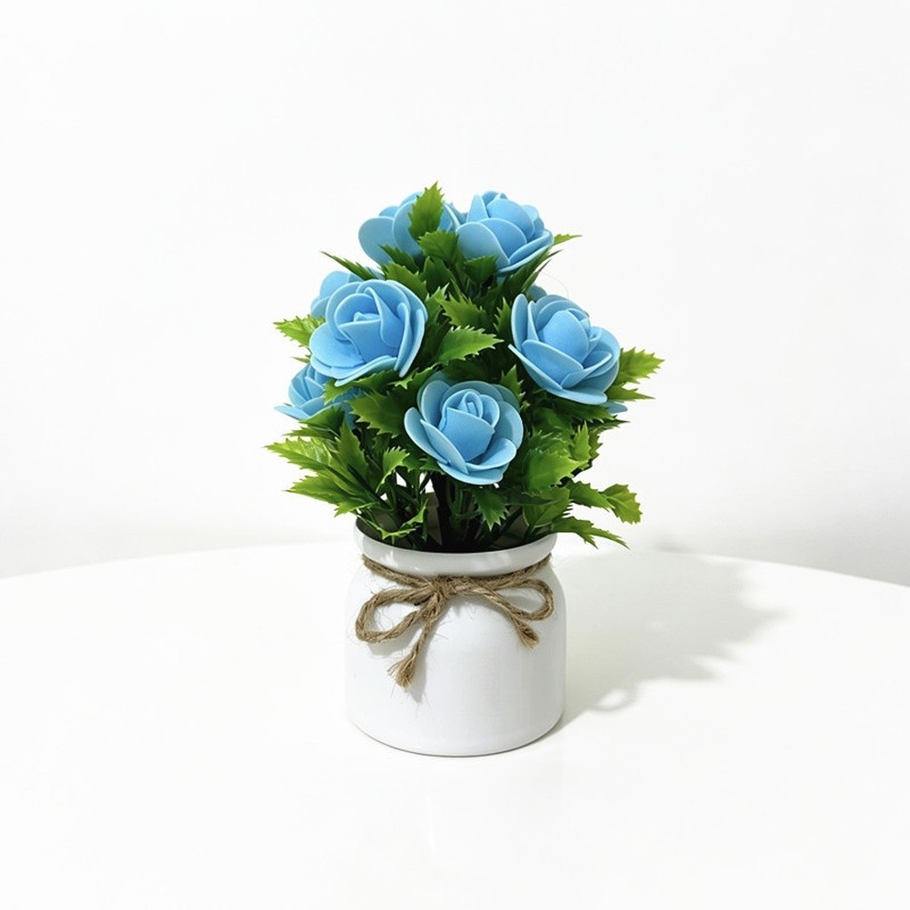 7 Color Option Foam Plant in White Pot 7.5in Height for Year Round Decor