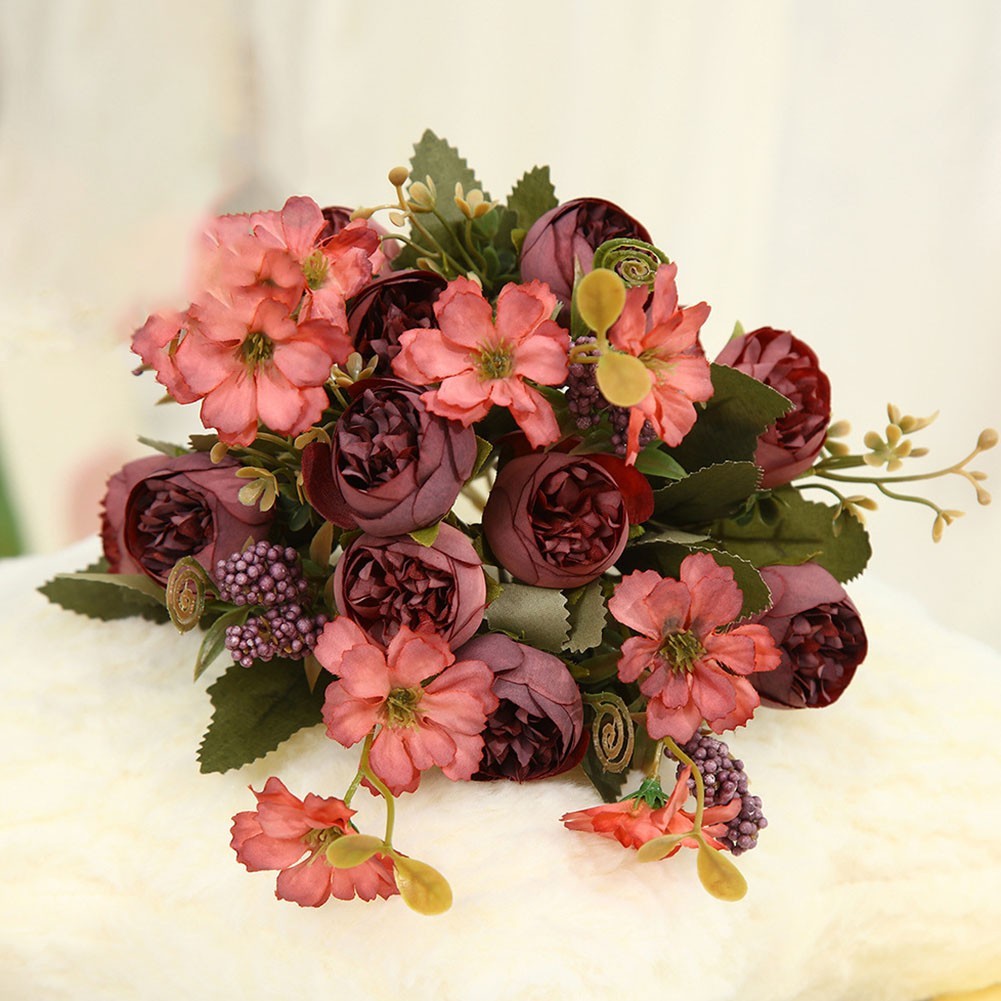 Simulated bouquet cloth fake flower wedding room layout office decoration