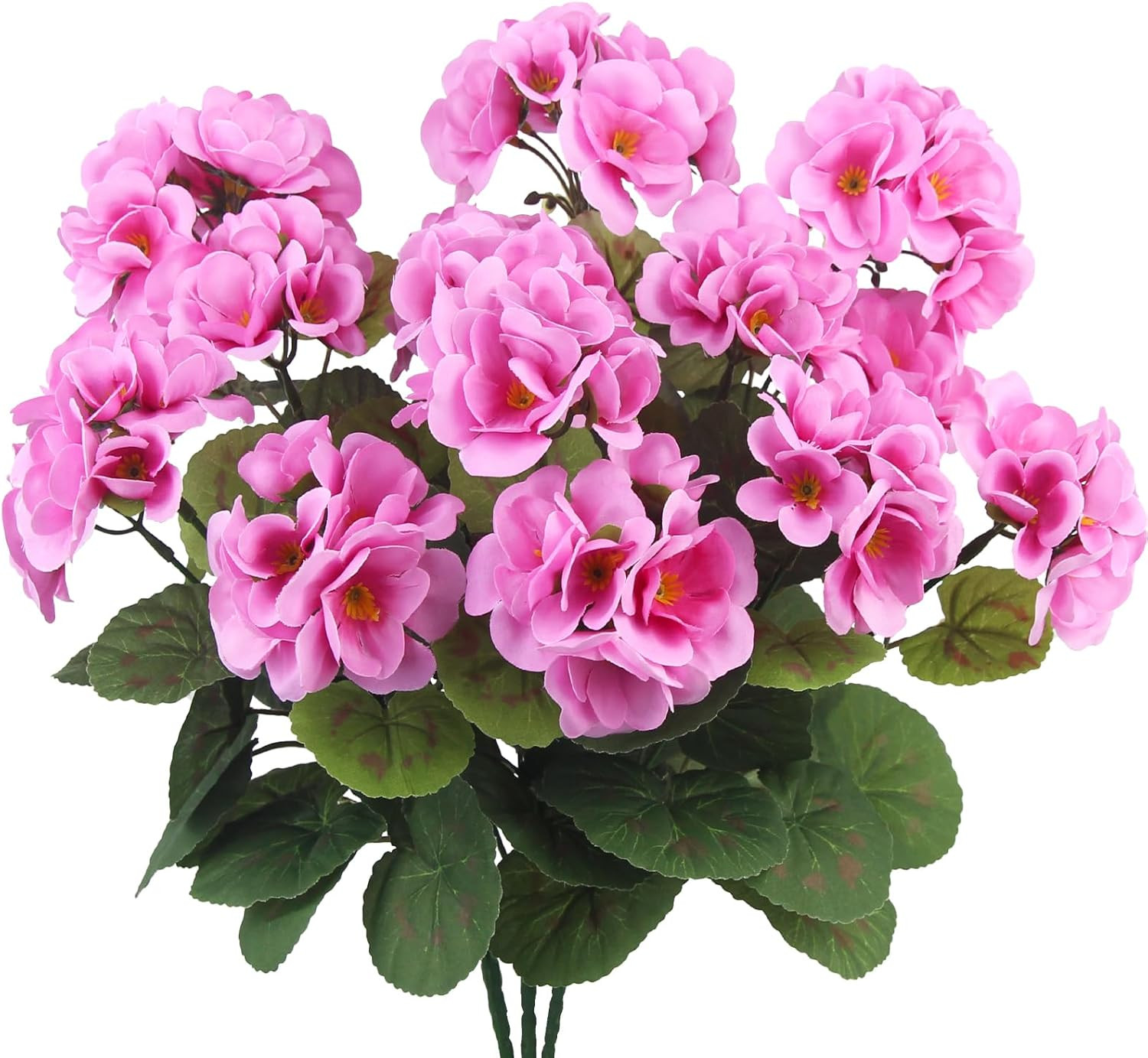 3 Pcs Artificial Geraniums Flowers Silk Geraniums for Outdoors UV Resistant Purp