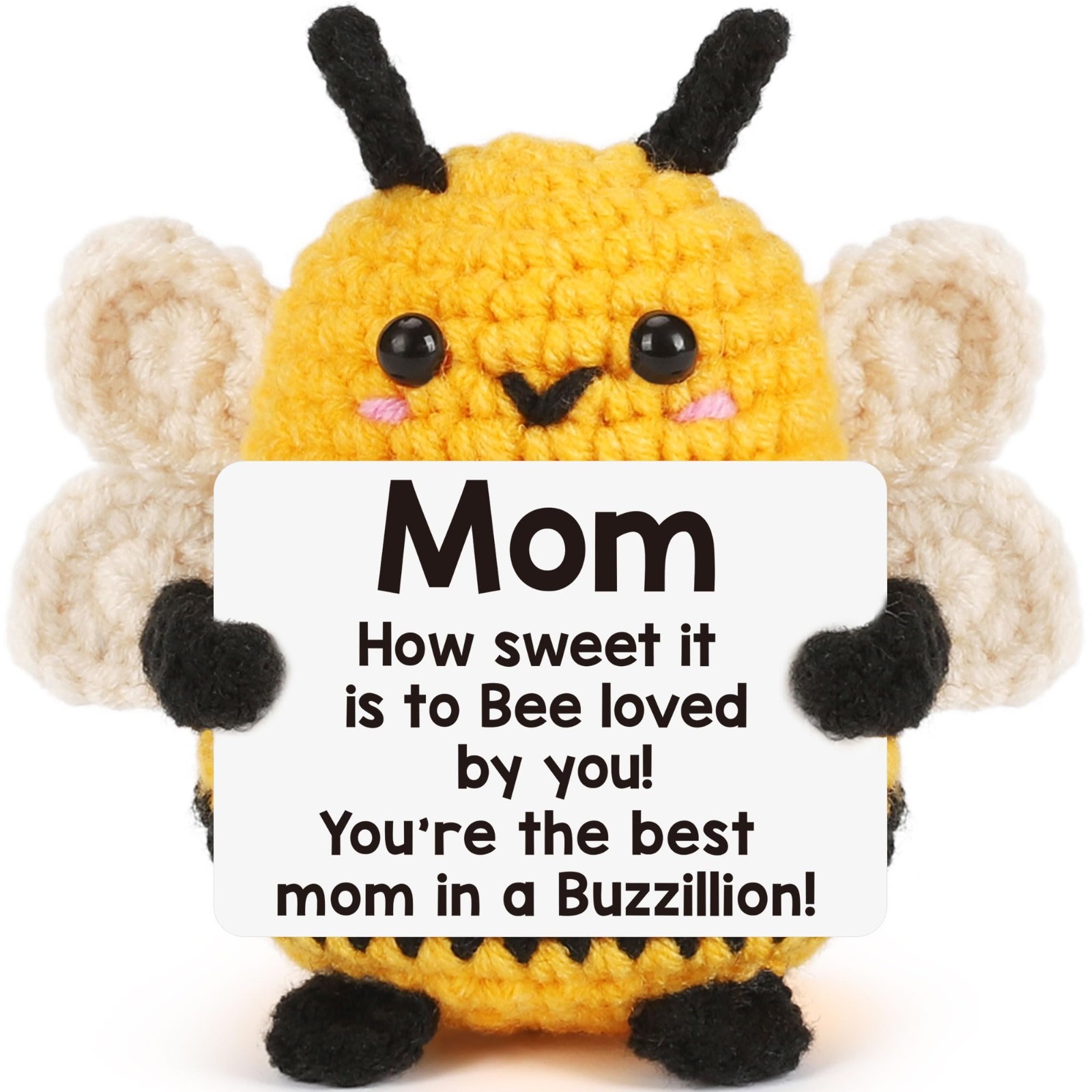 Unique Gifts for Mom – Crochet Bee Positive, Birthday Gift for Women, Handmade P