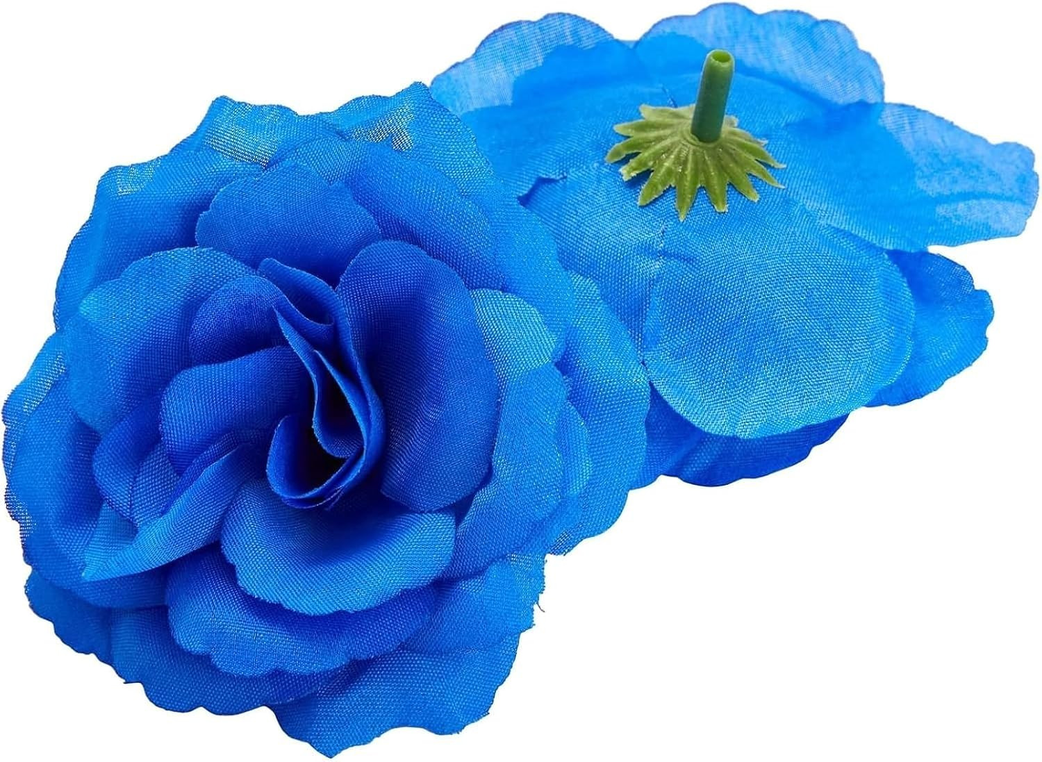 Blue Roses Artificial Flowers – Set of 50 3 in Stemless Silk Roses – Royal Bl…