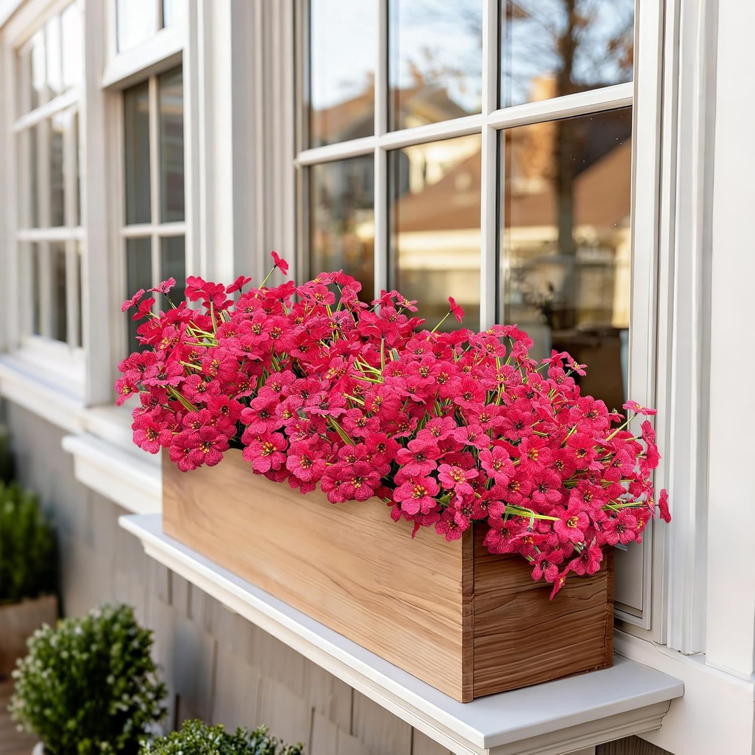 Vibrant 20-Piece Fuchsia Faux Flowers Set – Perfect for Outdoor and Indoor Decor