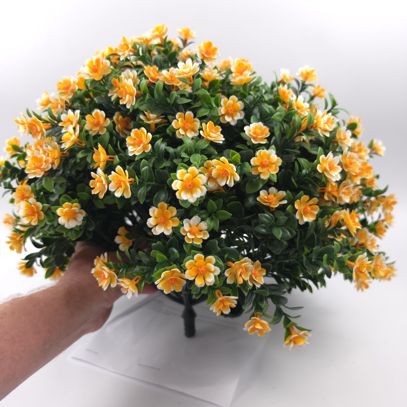 Wicker Park 20″ Oversized Faux Wildflower Urn Filler Orange