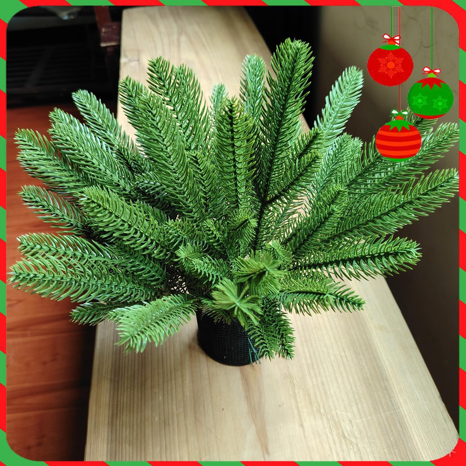 Christmas Artificial Pine Branches Fake Greenery for Crafts Garland Wreath Decor