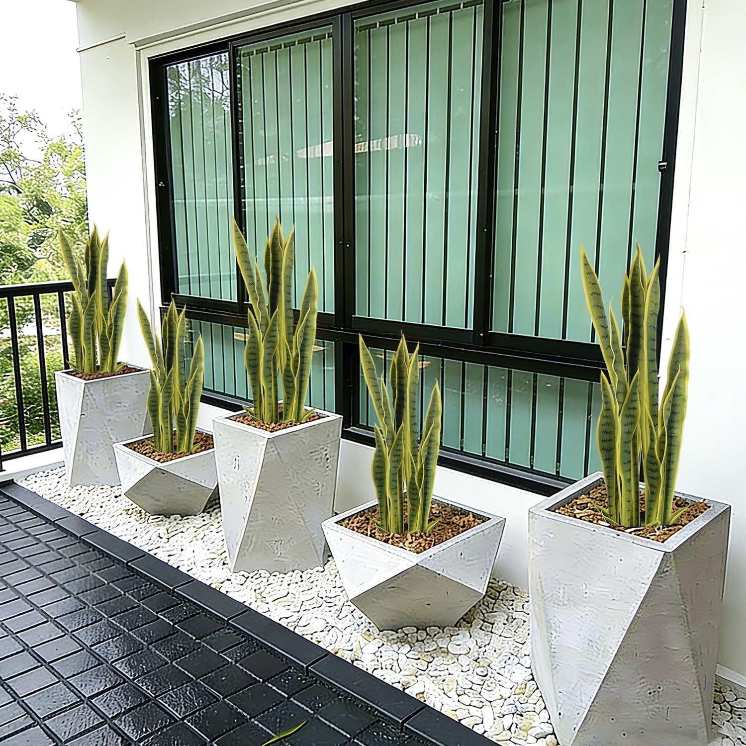 3ft Artificial Snake Plant 2 Pack Fake Sansevieria for Home Decor