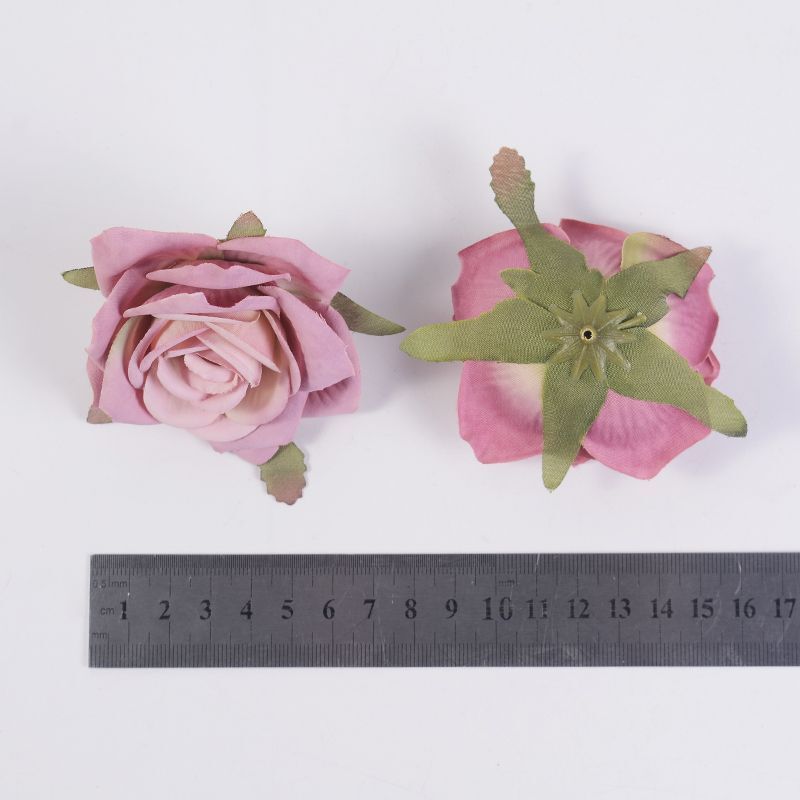 Rose Head Silk Wreath Flowers Wedding Party Home Decor Artificial Flower 7cm 5pc