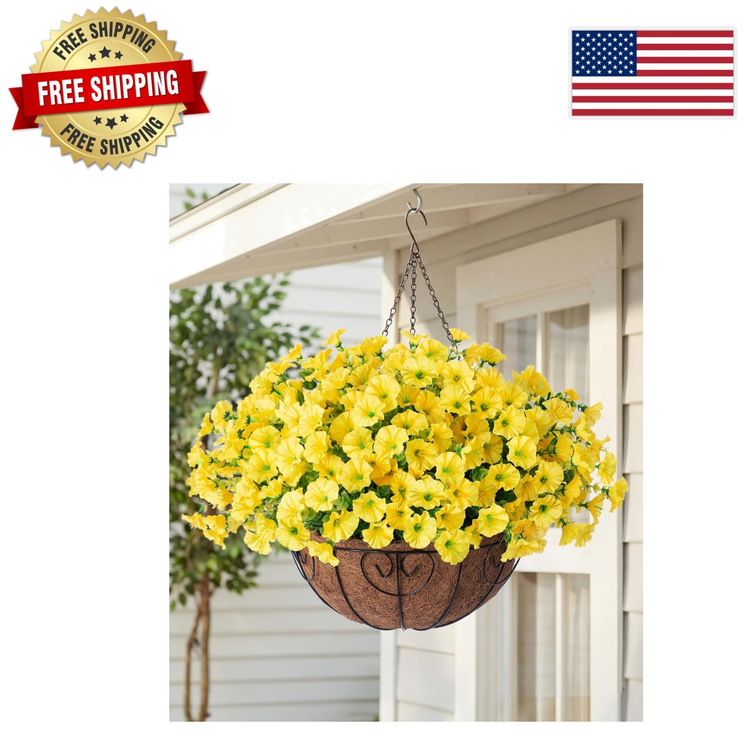 UV-Resistant Morning Glory Hanging Flowers – Easy Assembly for Instant Décor