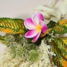Birthday Gifts for Women 10pcs White Hot Pink Flowers PU Real Touch Flowers