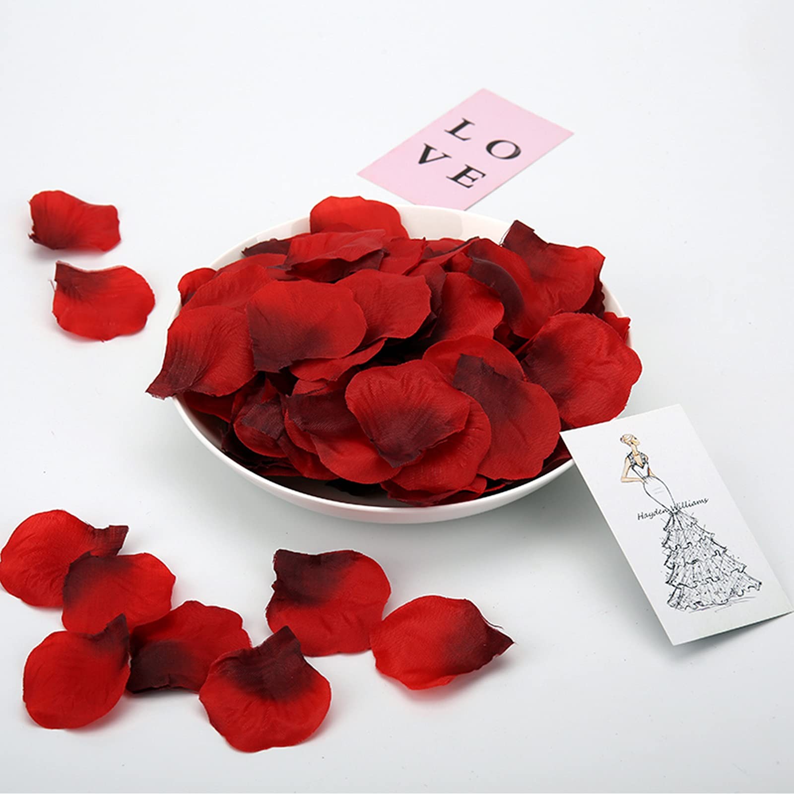 1000PCS Artificial Silk Rose Petals Dark Red Burgundy Wedding Party Decoration