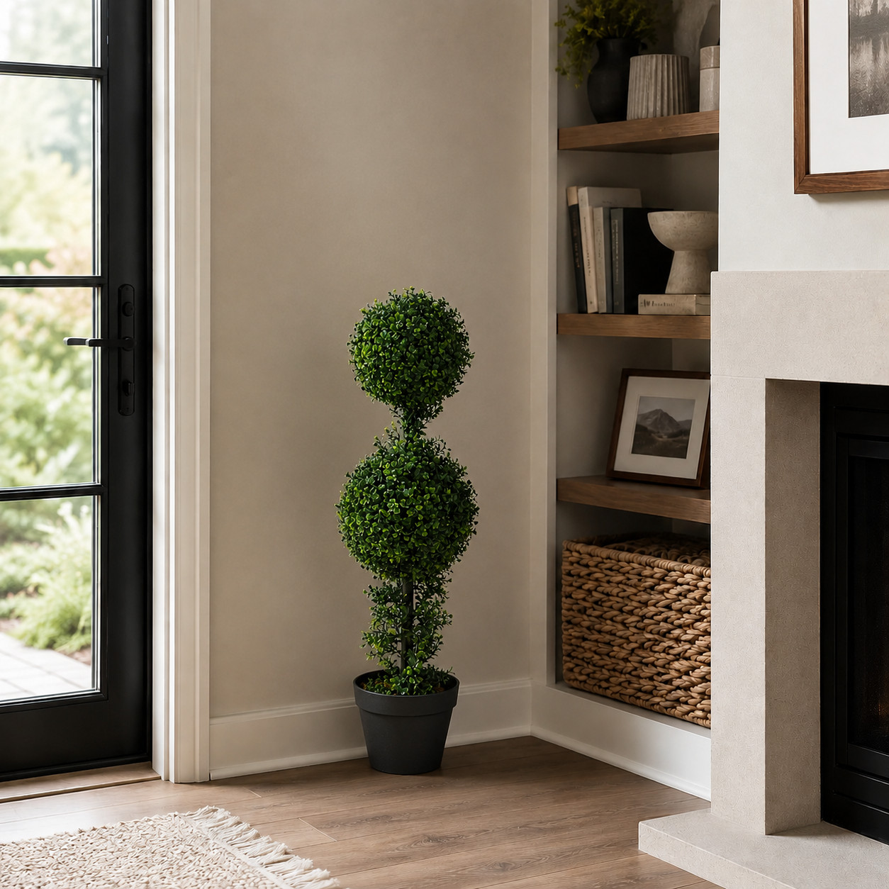 34″ Boxwood Double Ball Topiary Artificial Tree