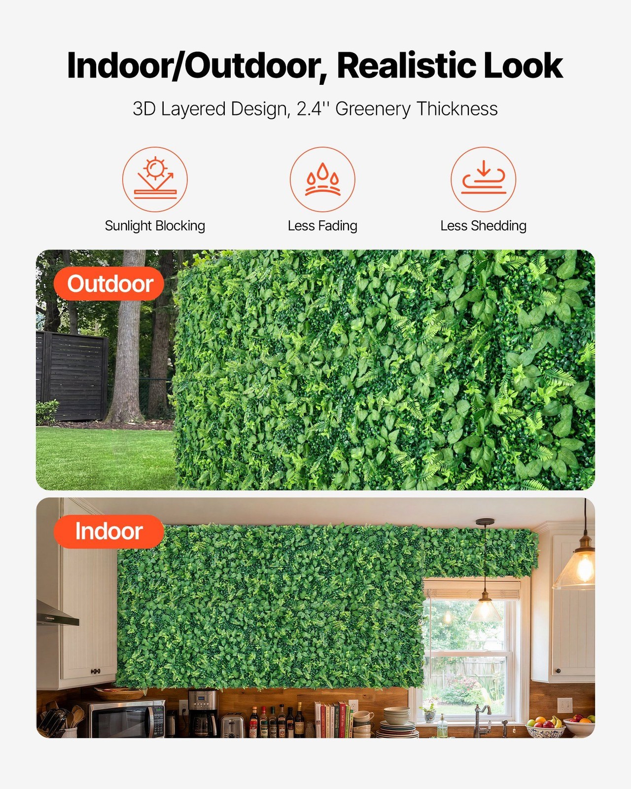 Lifelike Artificial Boxwood Panels, 4pcs 2x8ft, Dense 3D Foliage Privacy Screen