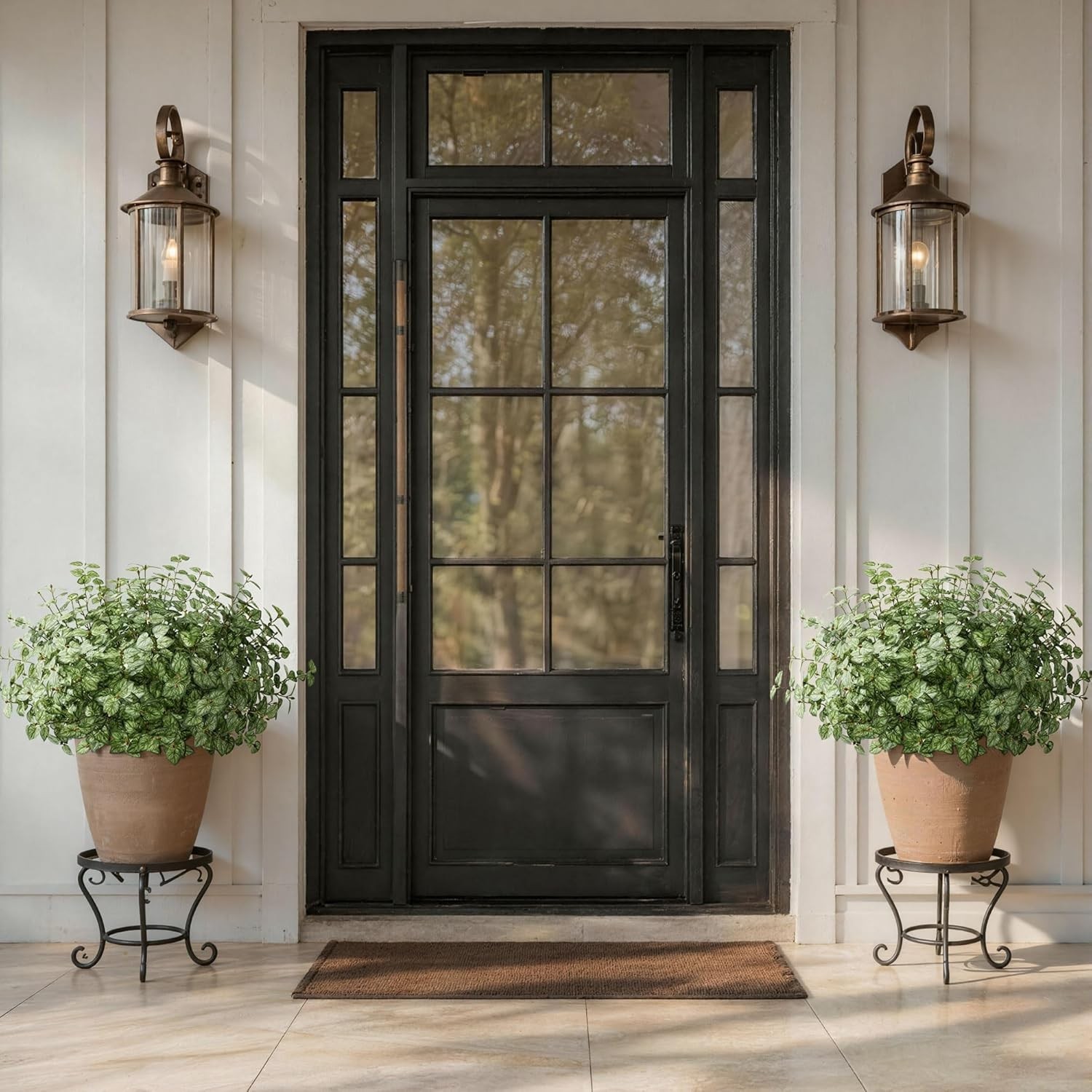 Artificial Plants Outdoor 5 Pcs, Faux Greenery Plants Outdoor UV Resistant Si…