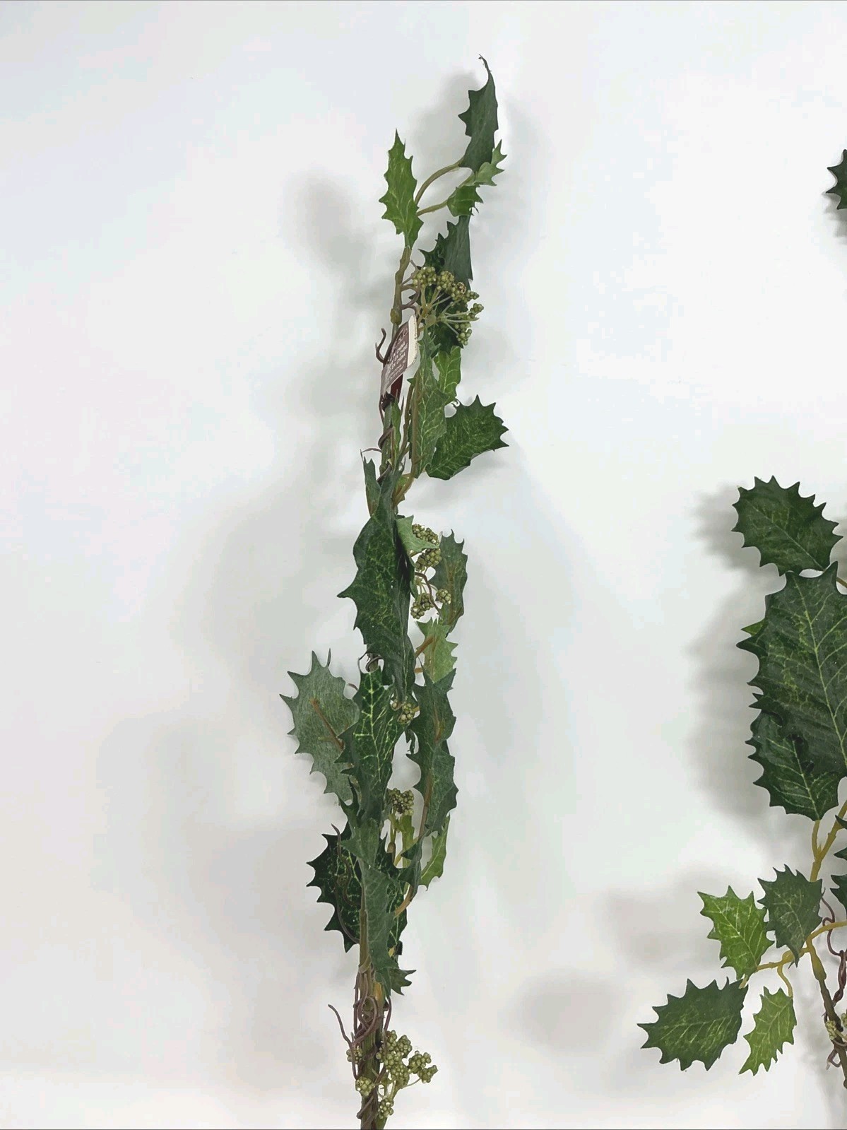 Holly Leaf Floral Pick w Green Berries 22” Vase Basket Filler 2 Picks Artificial