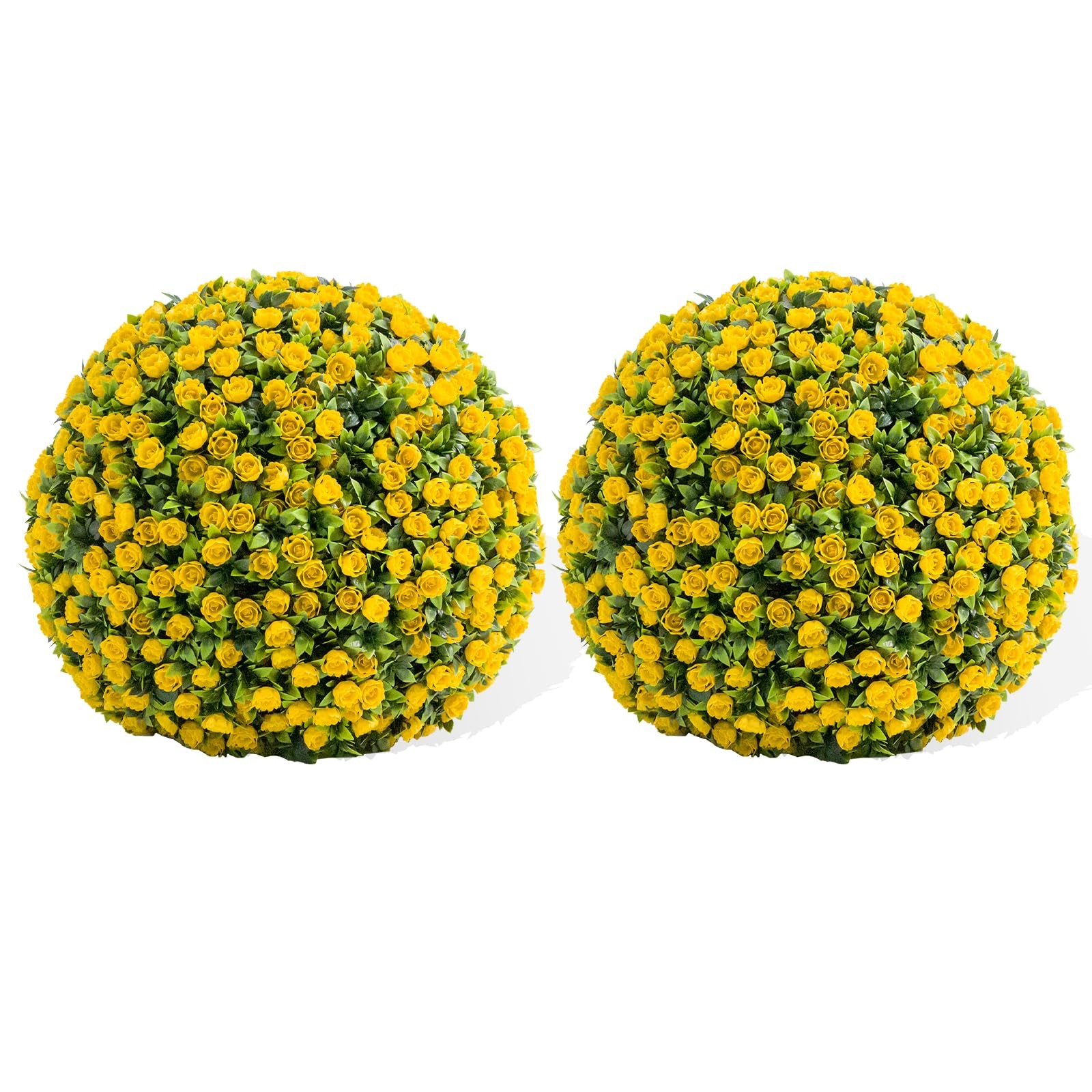 Garvee Set of 2 Artificial Boxwood Topiary Balls – Home Decor Balls (Yellow) New