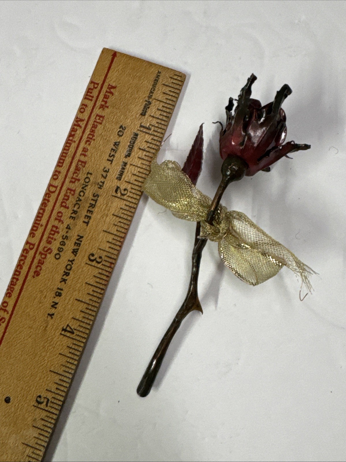 Bronze Lacquer Dipped L Trimmed Forever Rose 4.5” (c)