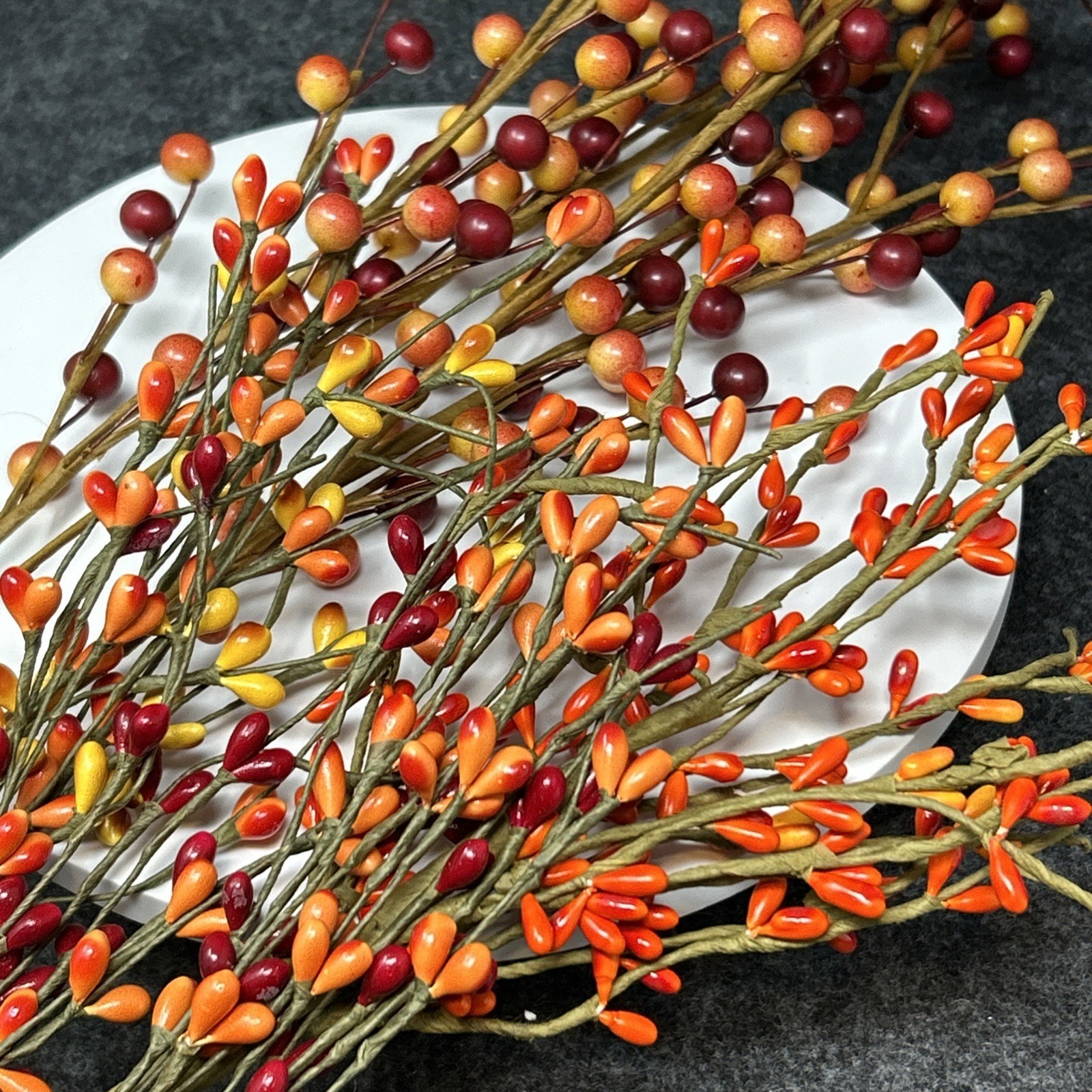 Harvest & Pip Berry Picks 4/each Artificial Floral Picks Autumn Craft Decor