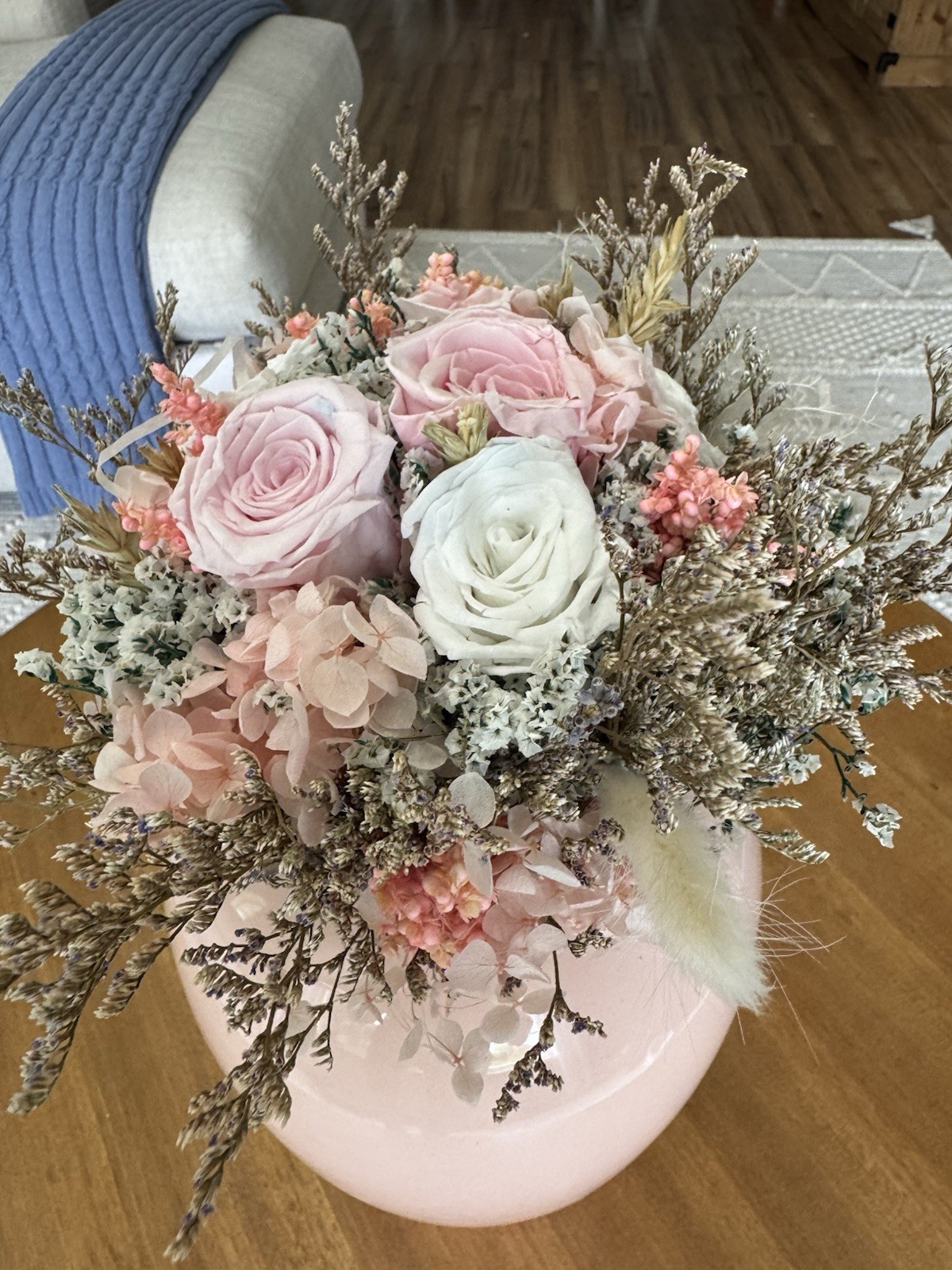 Preserved Flowers Bucket, Bridal Bucket, Preserved Flowers Gift