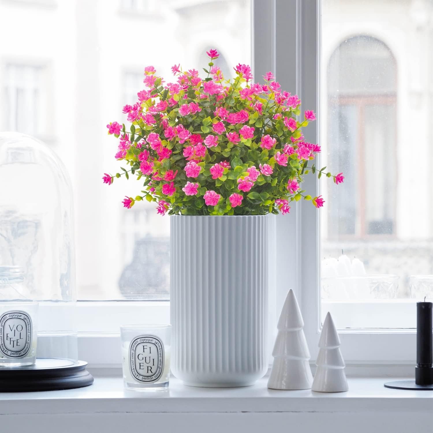 Realistic Pink Artificial Flowers – 20 Bundle UV Resistant