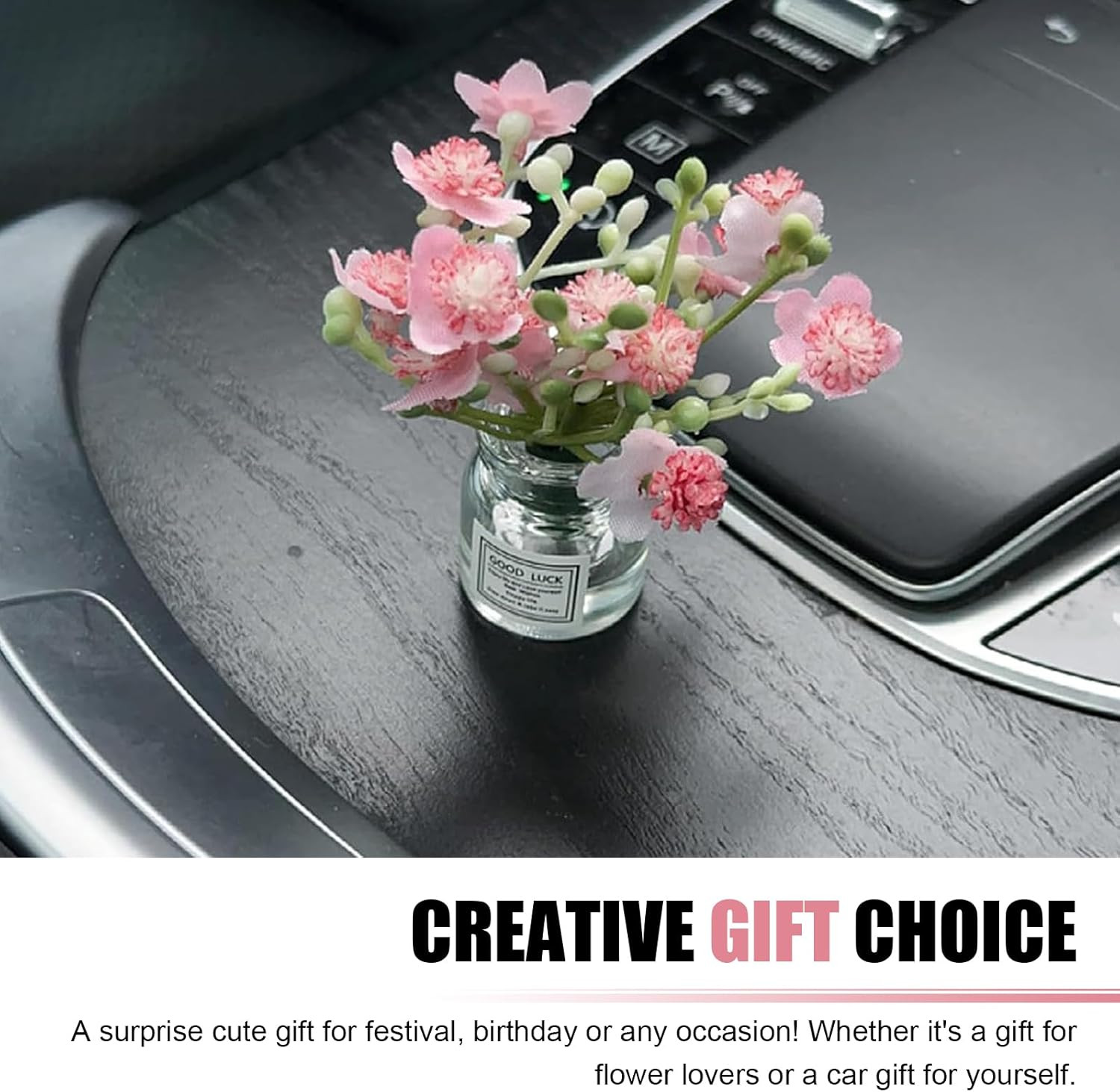 3 PCS Car Dash Flower Ornaments, Cute Mini Cherry Blossom Jasmine Decoration, Na