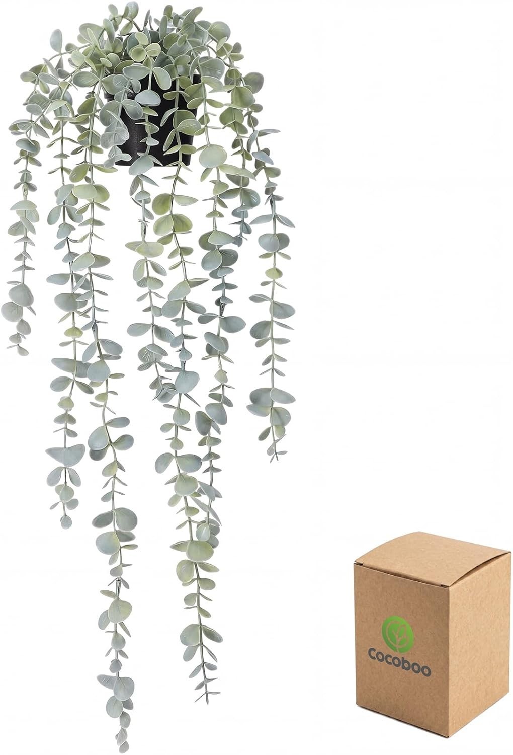 1pcs Artificial Hanging Plants, Fake Potted Eucalyptus Faux Hanging Plant for…