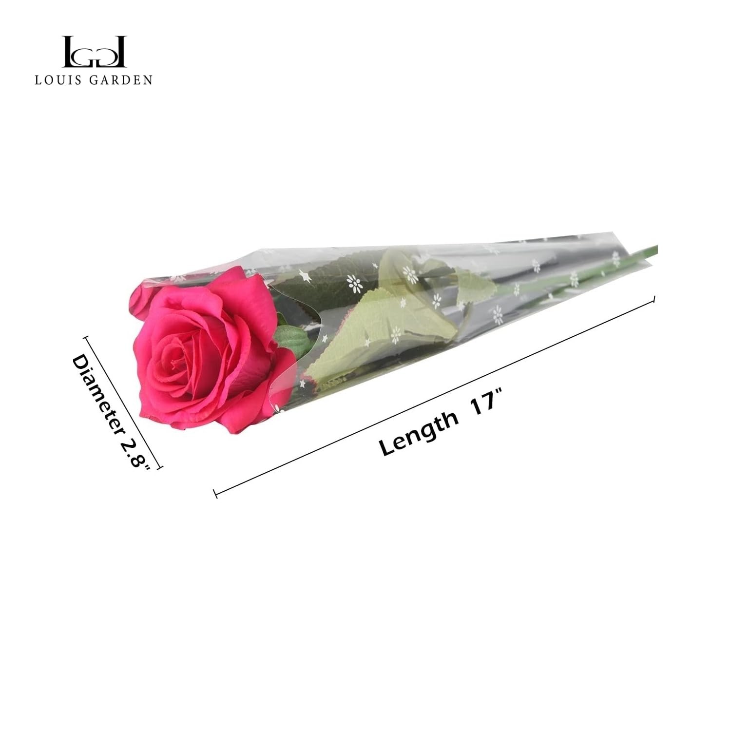 Red Rose Artificial Flowers, 1Pc 17″ Single Red Rose for Valentine’s Mother’s…