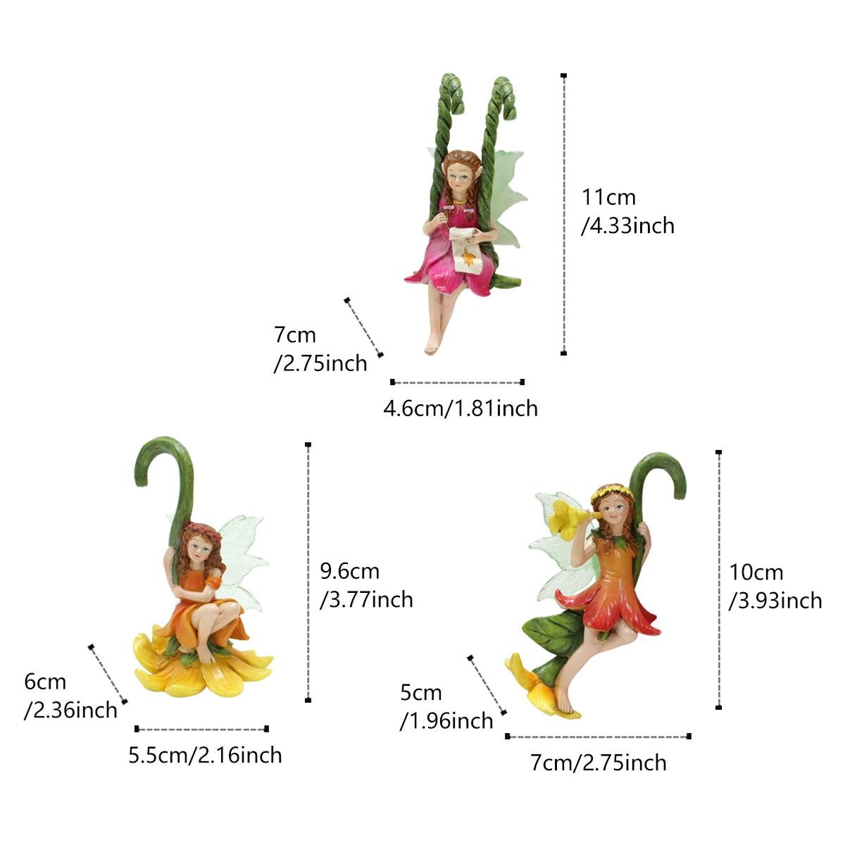 3pc Tree Vine Flower Fairy Diy Garden Bonsai Pendant Home Decor Craft