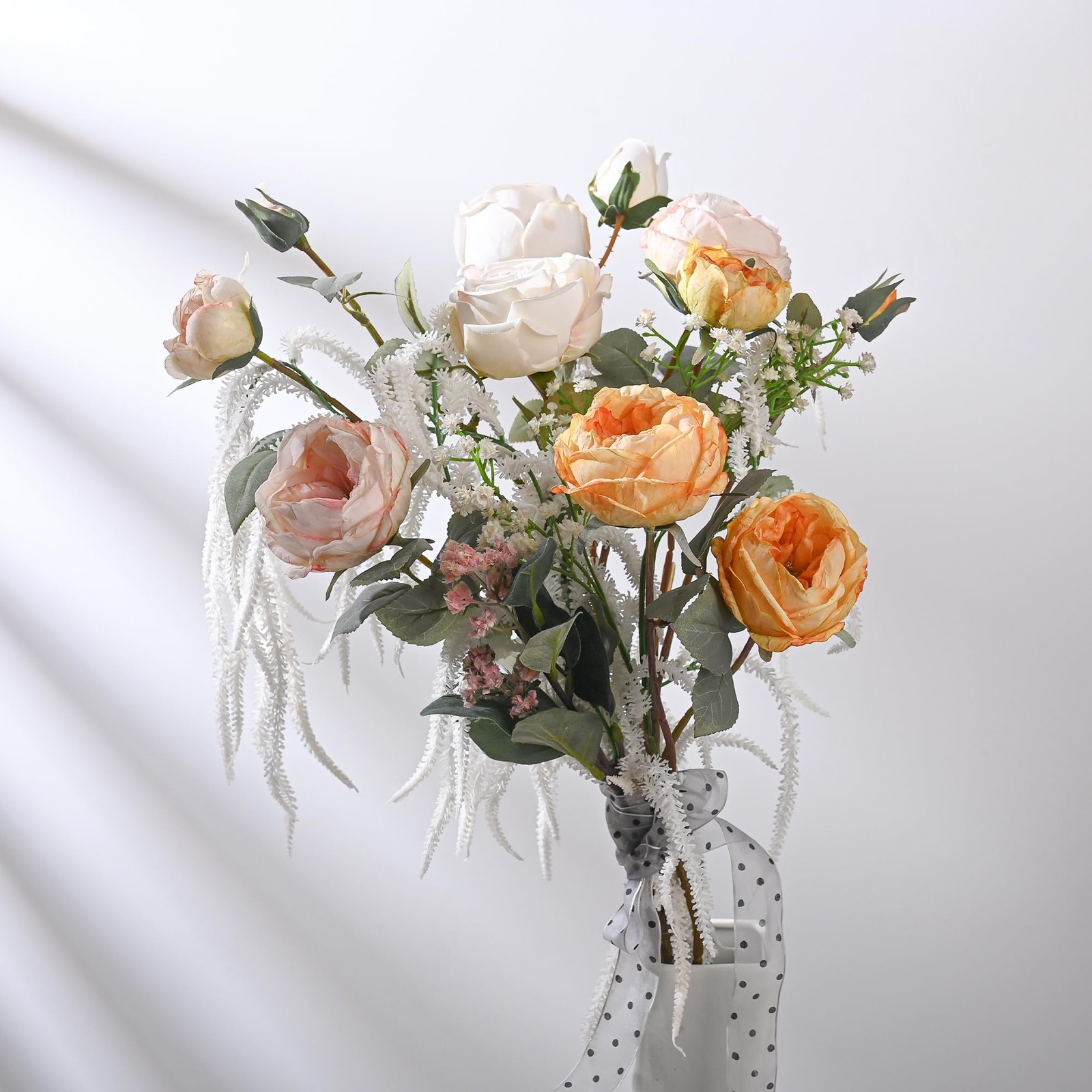 2 Pack 32” White Amaranthus Artificial Flower Stem with Ivy Leaves for Center…