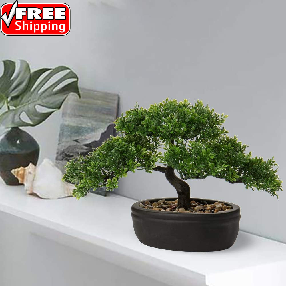 Artificial Bonsai Tree Juniper Faux Plants Indoor Small Fake Plants Decor with C