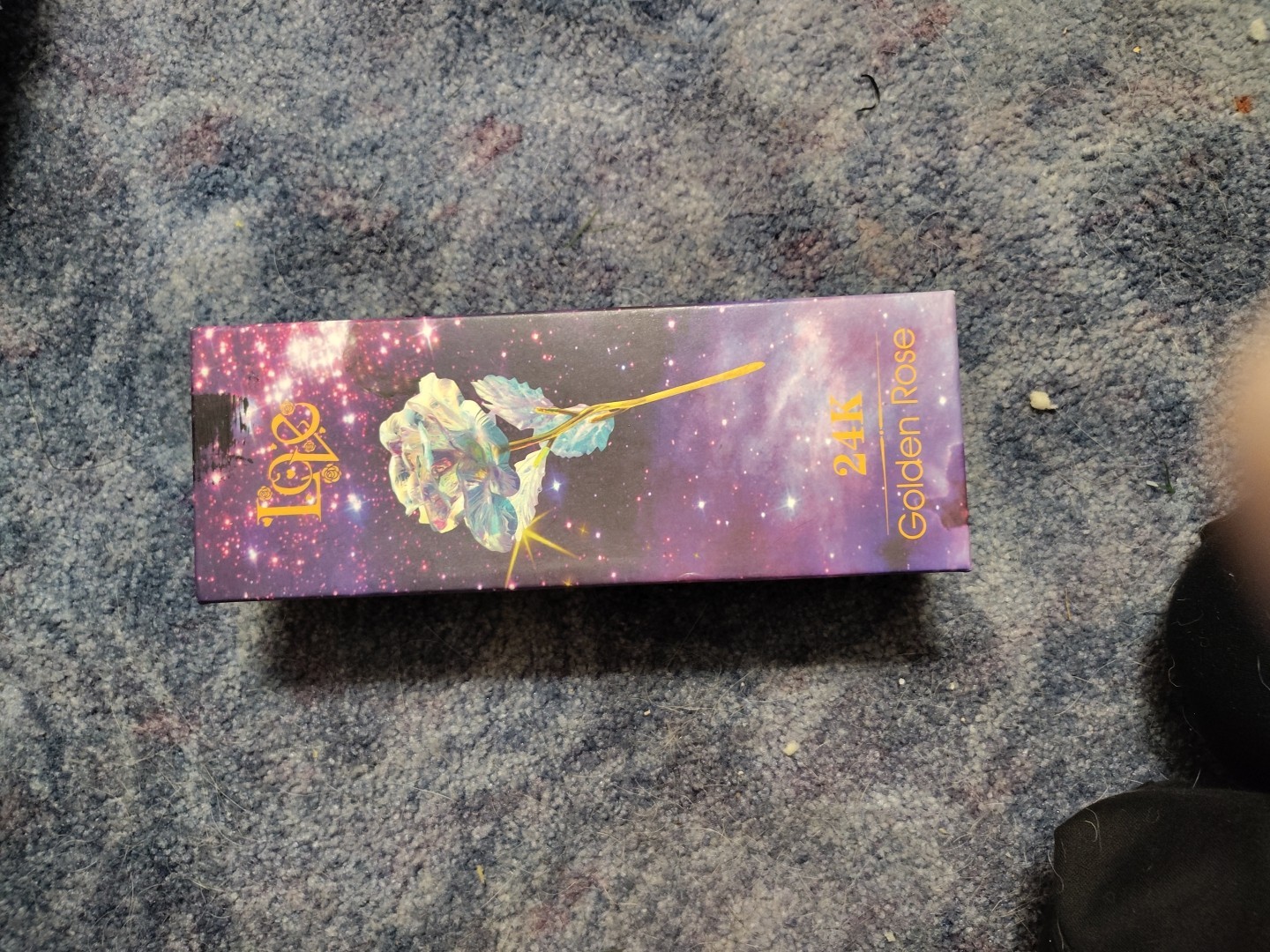 24K Gold Plated Galaxy Rose Artificial Forever Rose In Original Box